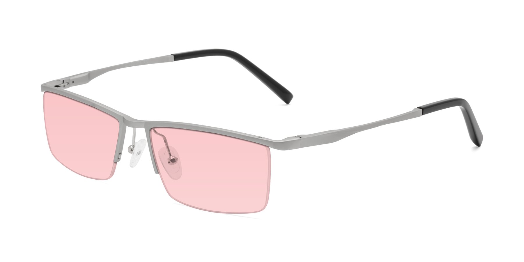 Angle of XL9005 in Silver with Light Garnet Tinted Lenses