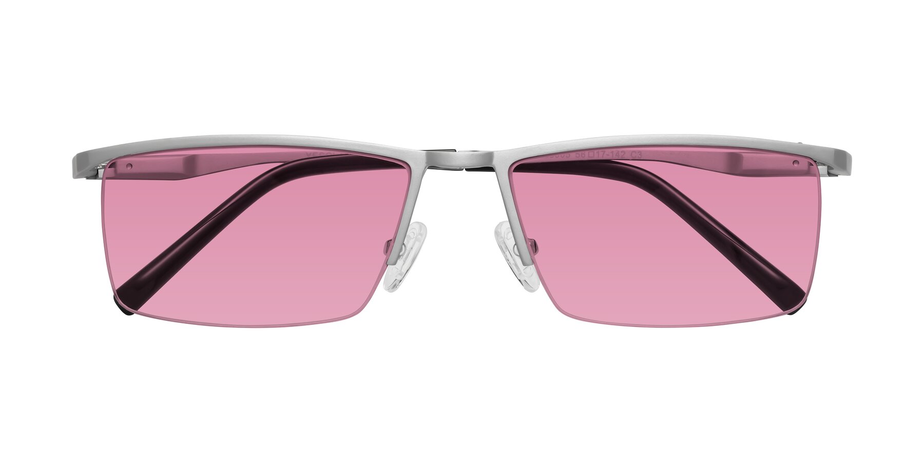 Folded Front of XL9005 in Silver with Medium Wine Tinted Lenses