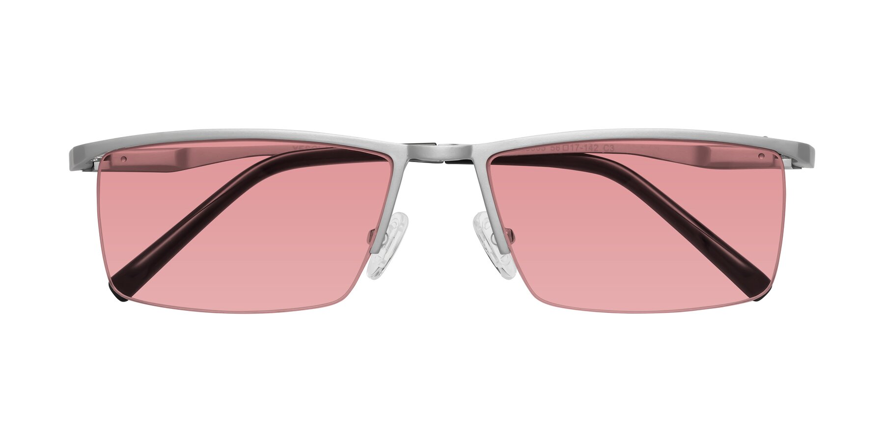 Folded Front of XL9005 in Silver with Medium Garnet Tinted Lenses