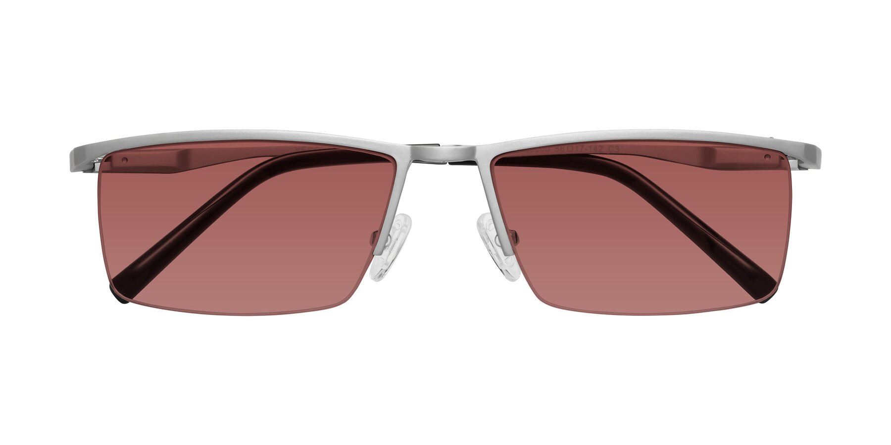 Folded Front of XL9005 in Silver with Garnet Tinted Lenses