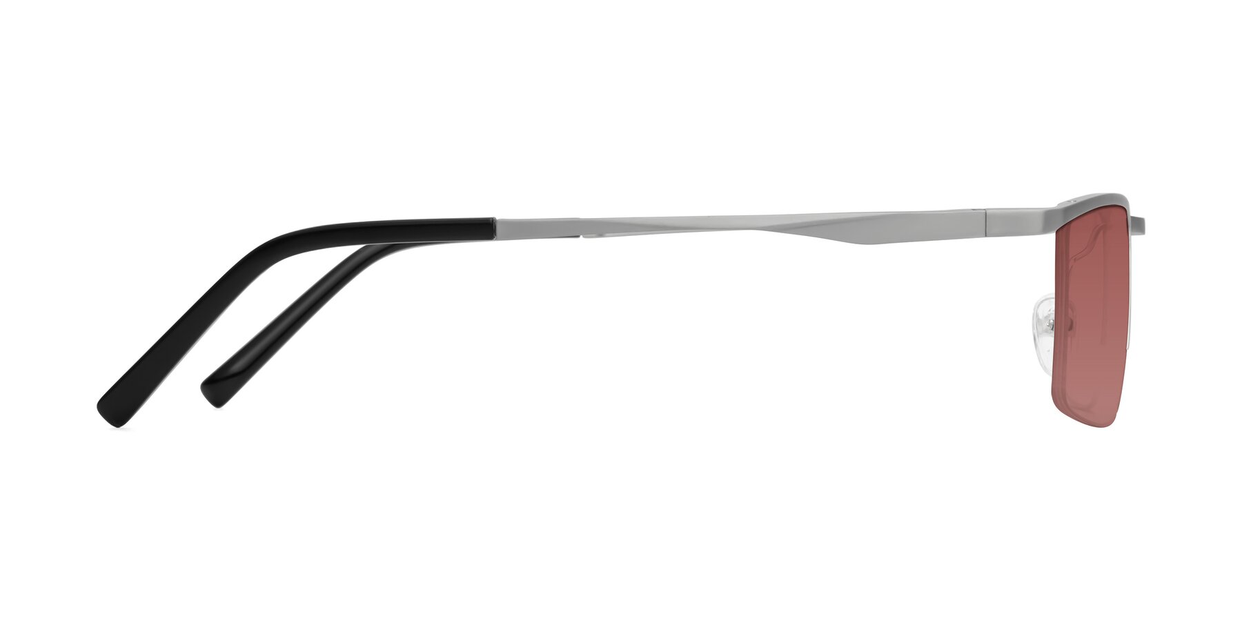 Side of XL9005 in Silver with Garnet Tinted Lenses
