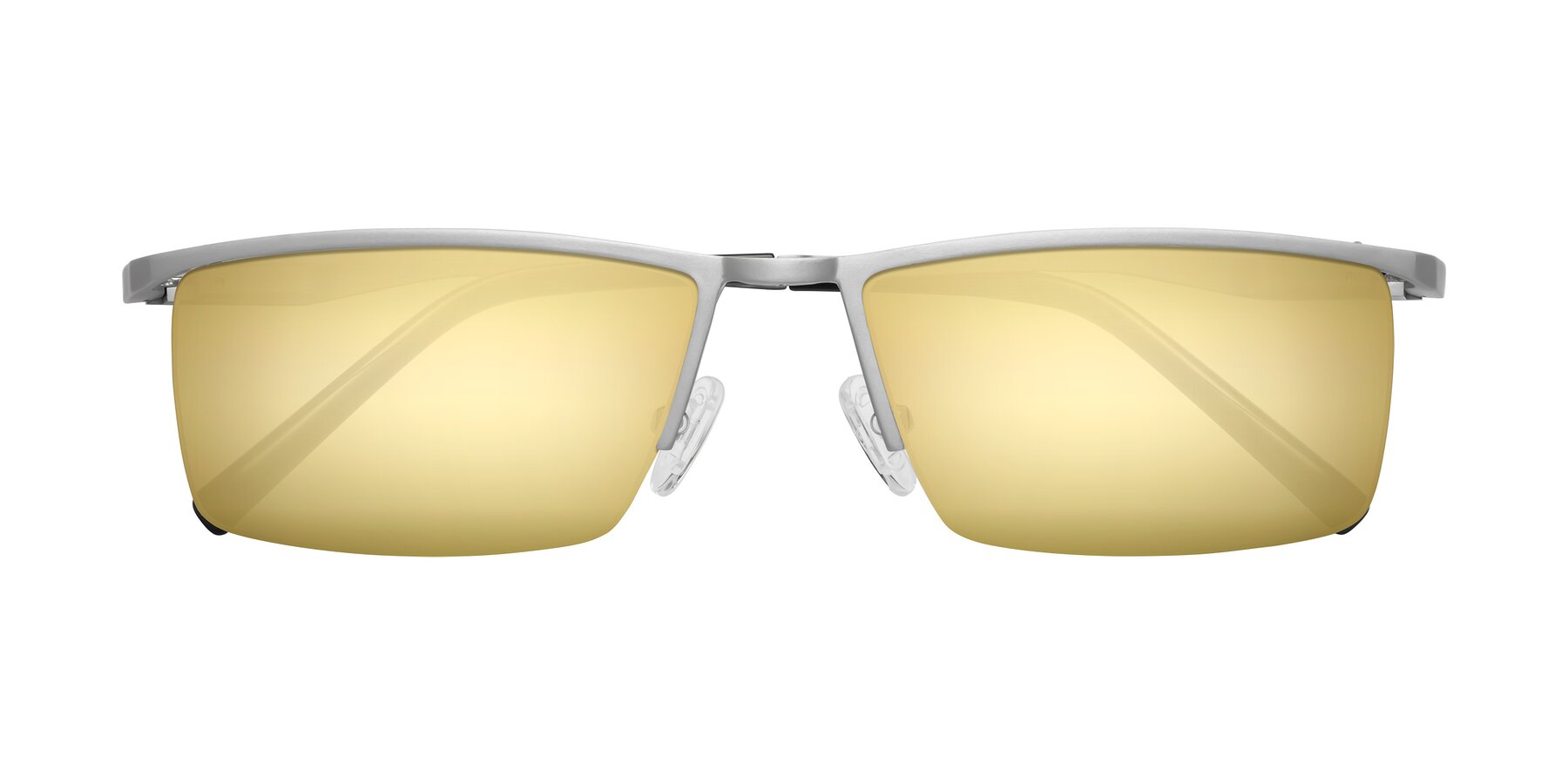 Folded Front of XL9005 in Silver with Gold Mirrored Lenses