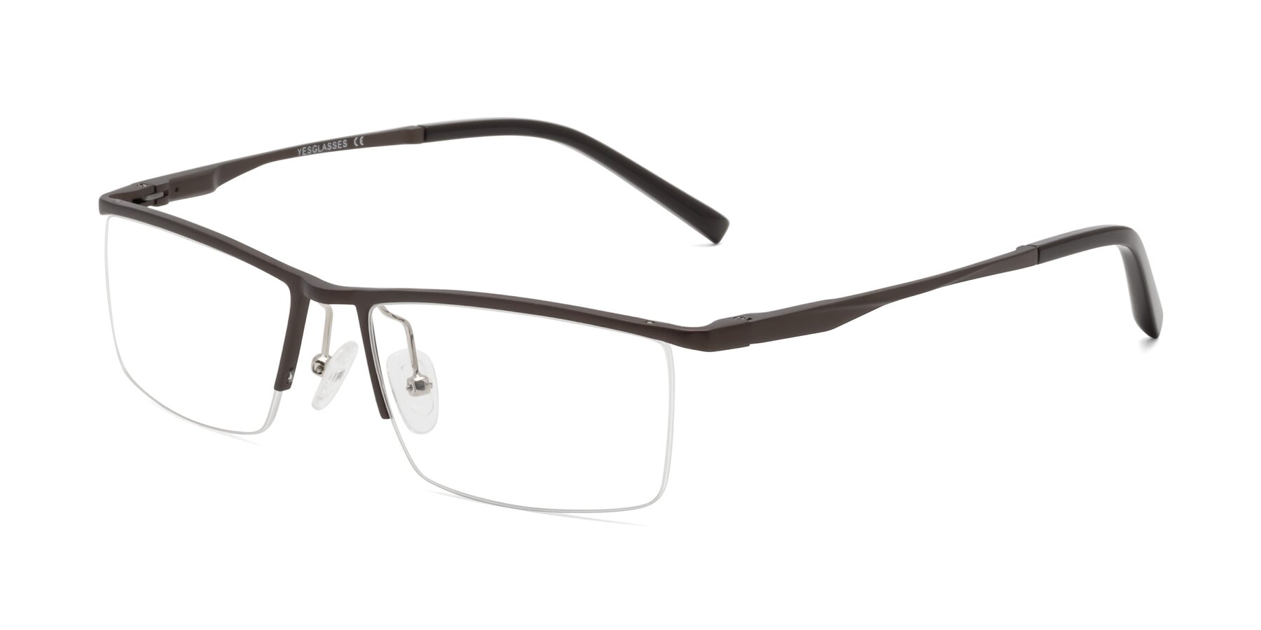 Angle of XL9005 in Coffee with Clear Reading Eyeglass Lenses