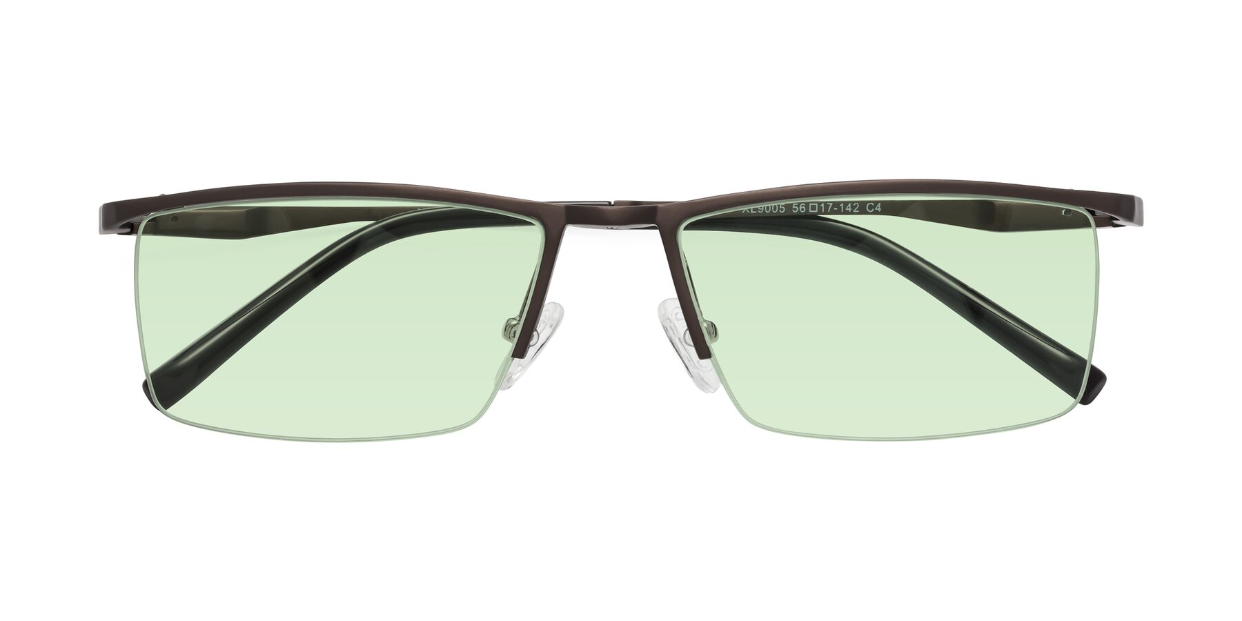 Folded Front of XL9005 in Coffee with Light Green Tinted Lenses