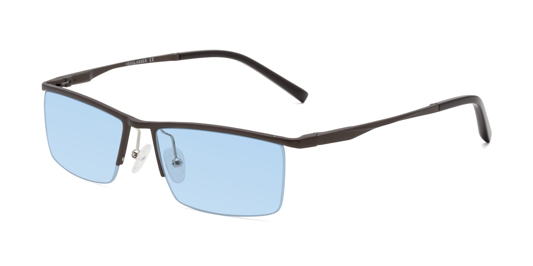 Angle of XL9005 in Coffee with Light Blue Tinted Lenses