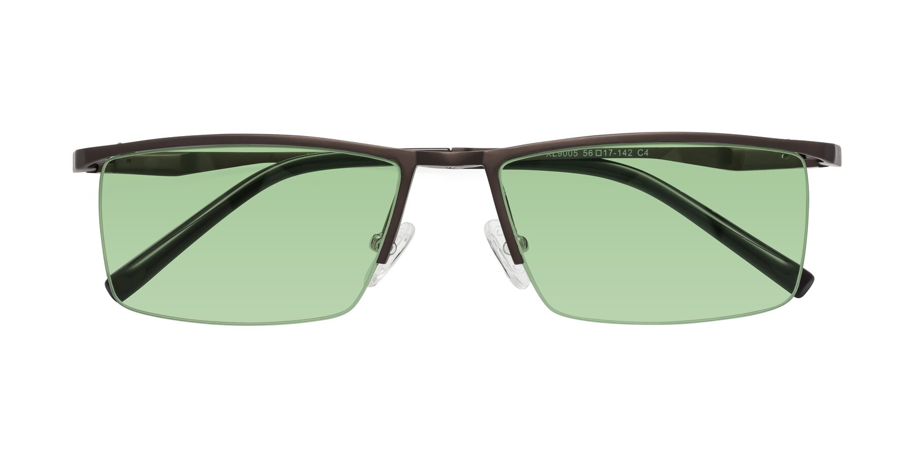 Folded Front of XL9005 in Coffee with Medium Green Tinted Lenses