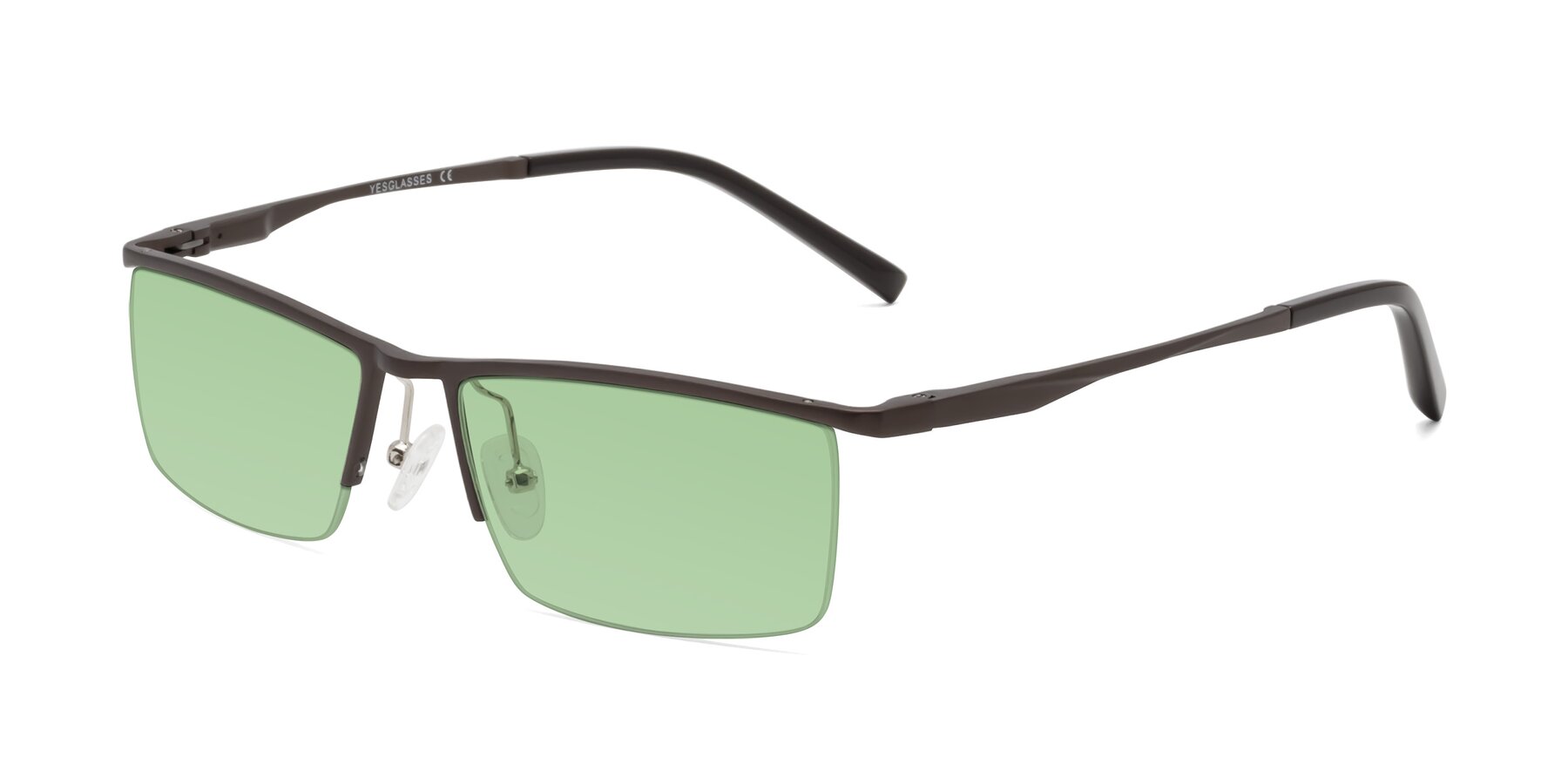 Angle of XL9005 in Coffee with Medium Green Tinted Lenses