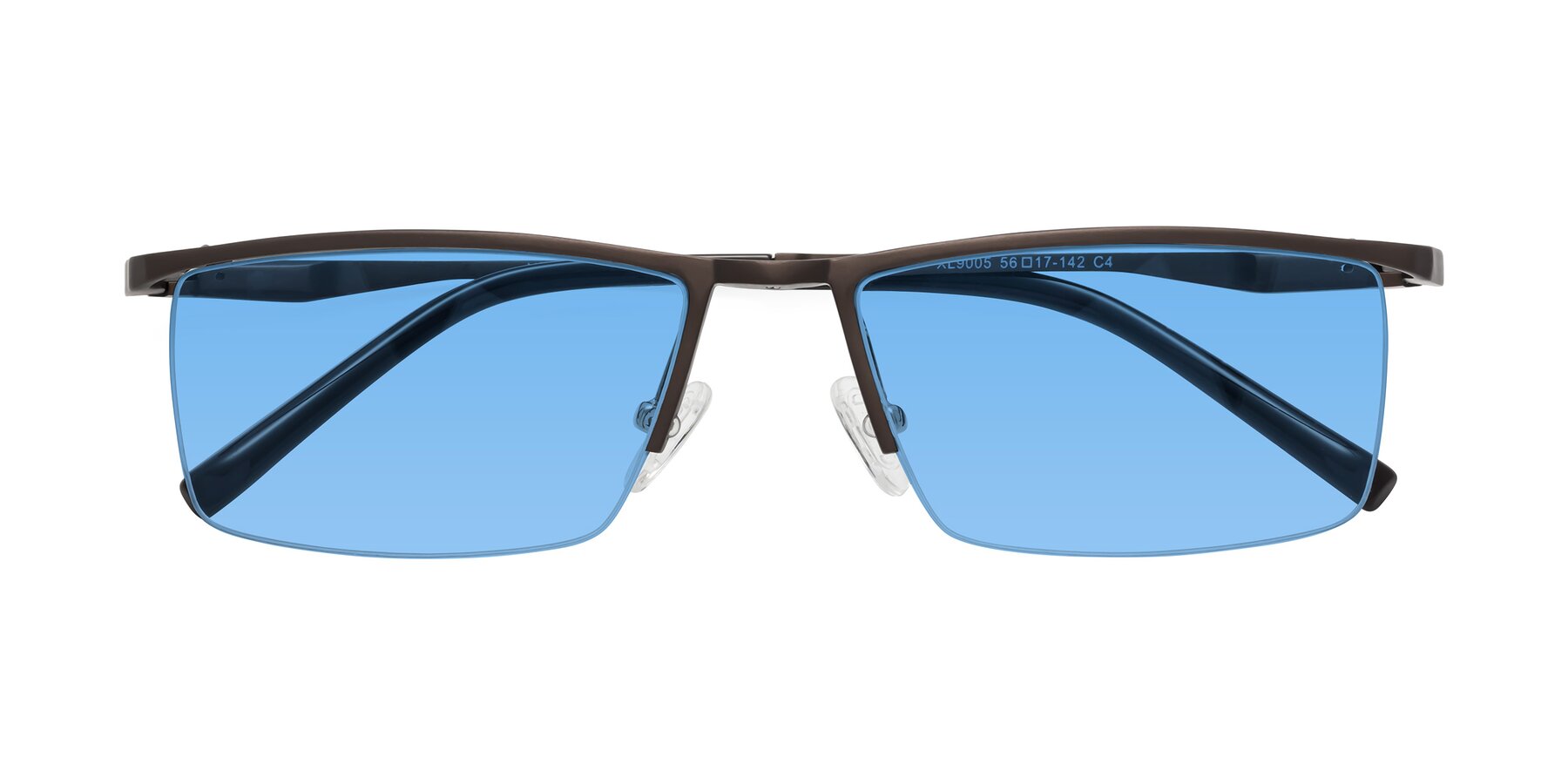 Folded Front of XL9005 in Coffee with Medium Blue Tinted Lenses