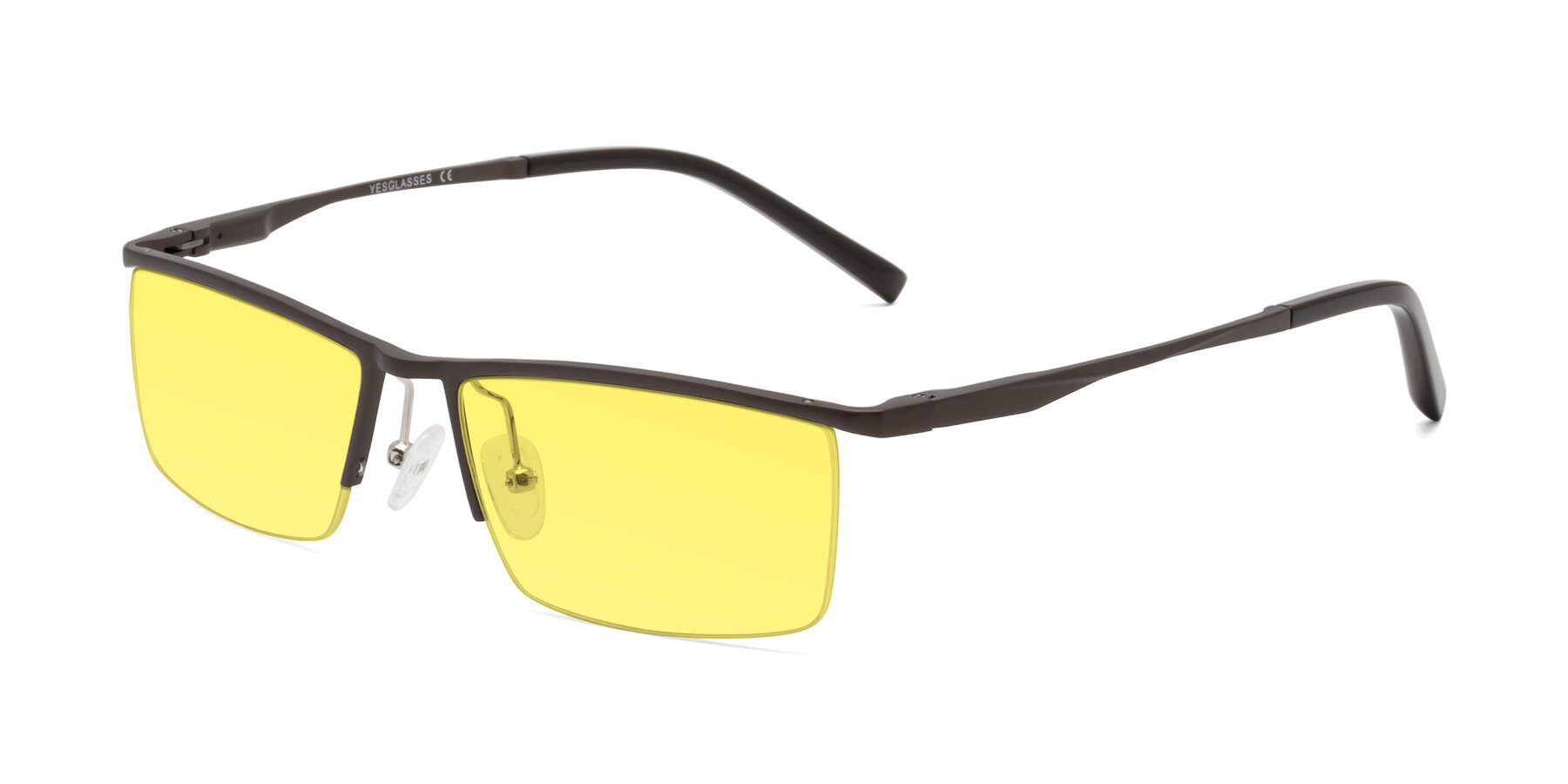 Angle of XL9005 in Coffee with Medium Yellow Tinted Lenses