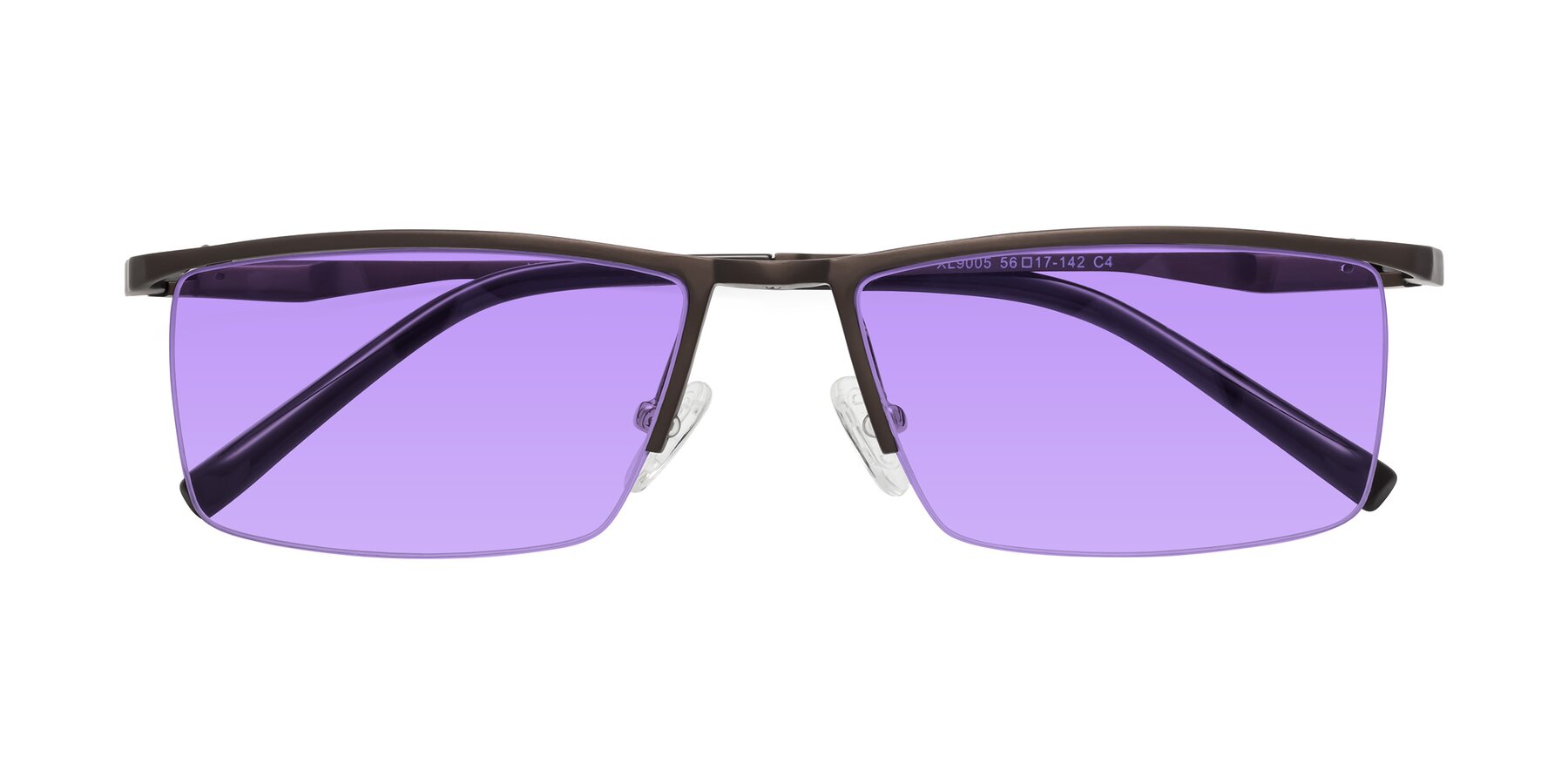 Folded Front of XL9005 in Coffee with Medium Purple Tinted Lenses