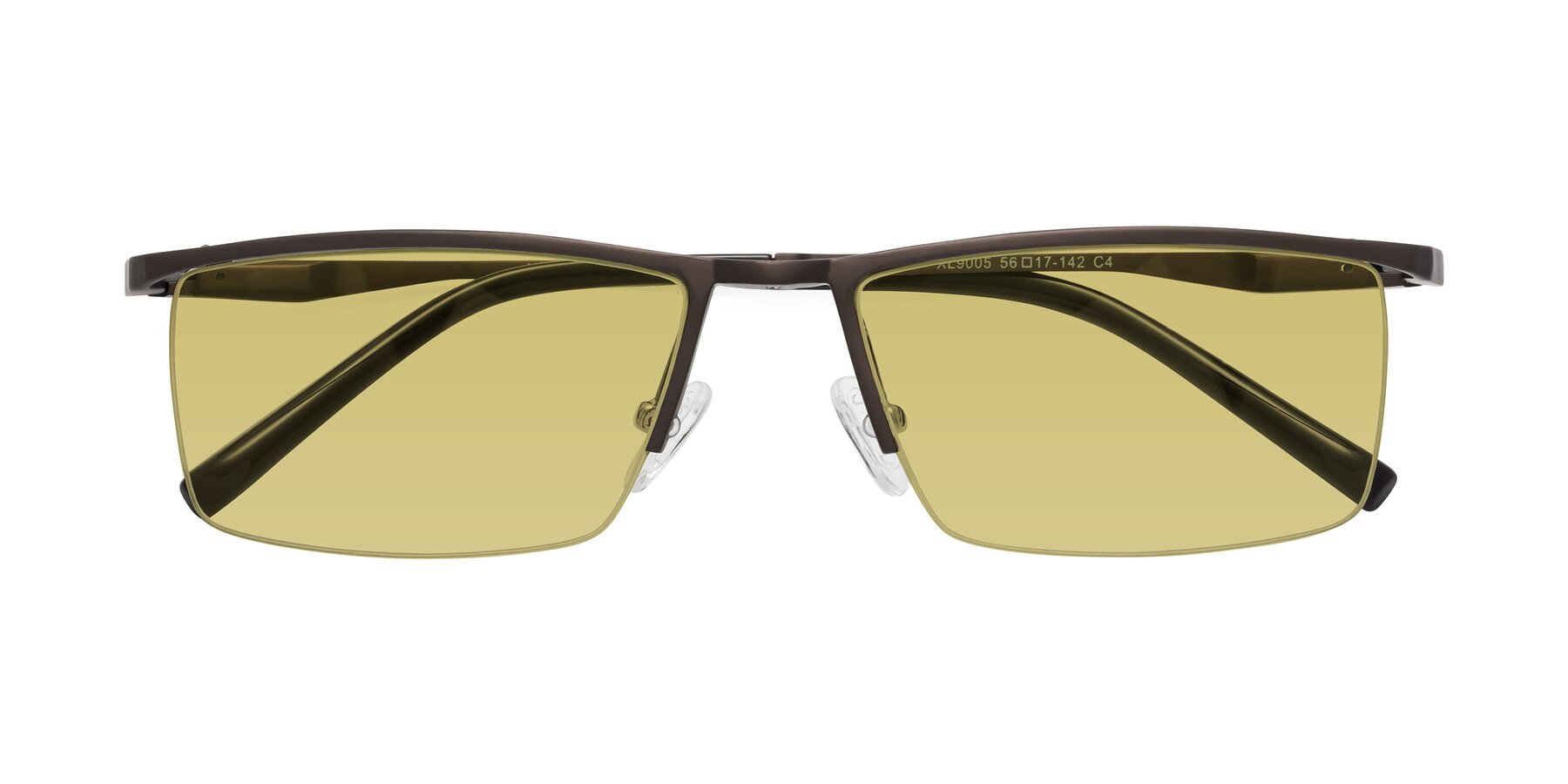 Folded Front of XL9005 in Coffee with Medium Champagne Tinted Lenses