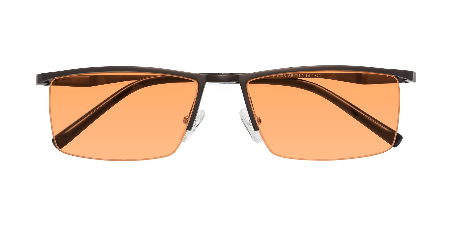 Folded Front of XL9005 in Coffee with Medium Orange Tinted Lenses