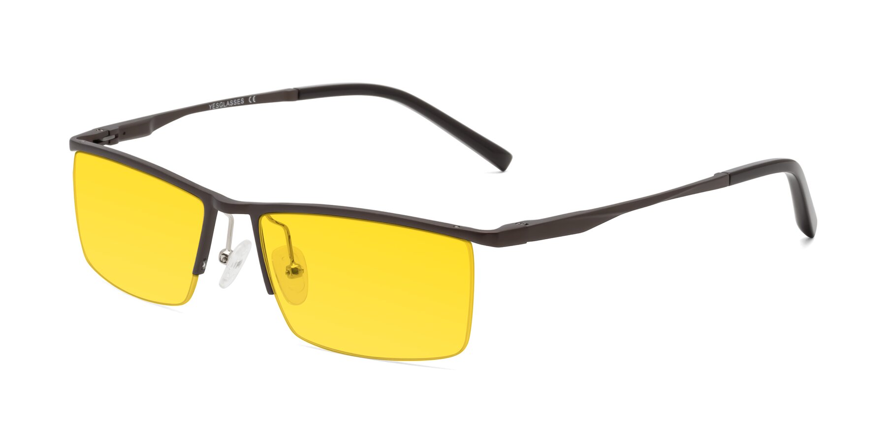 Angle of XL9005 in Coffee with Yellow Tinted Lenses