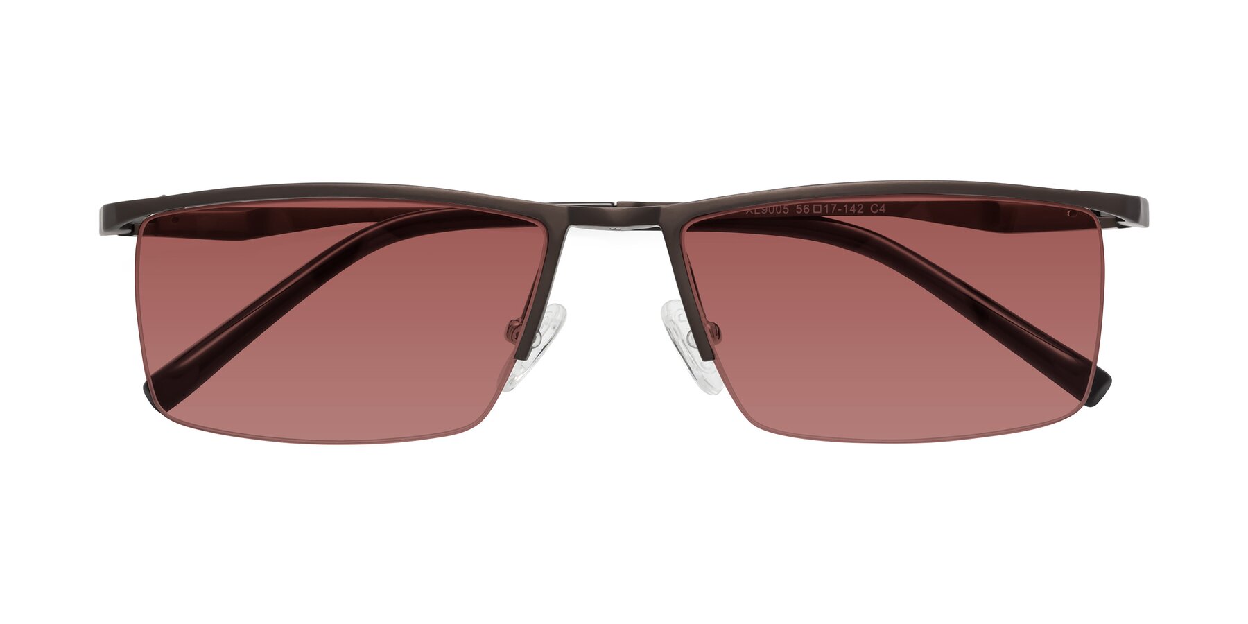 Folded Front of XL9005 in Coffee with Garnet Tinted Lenses