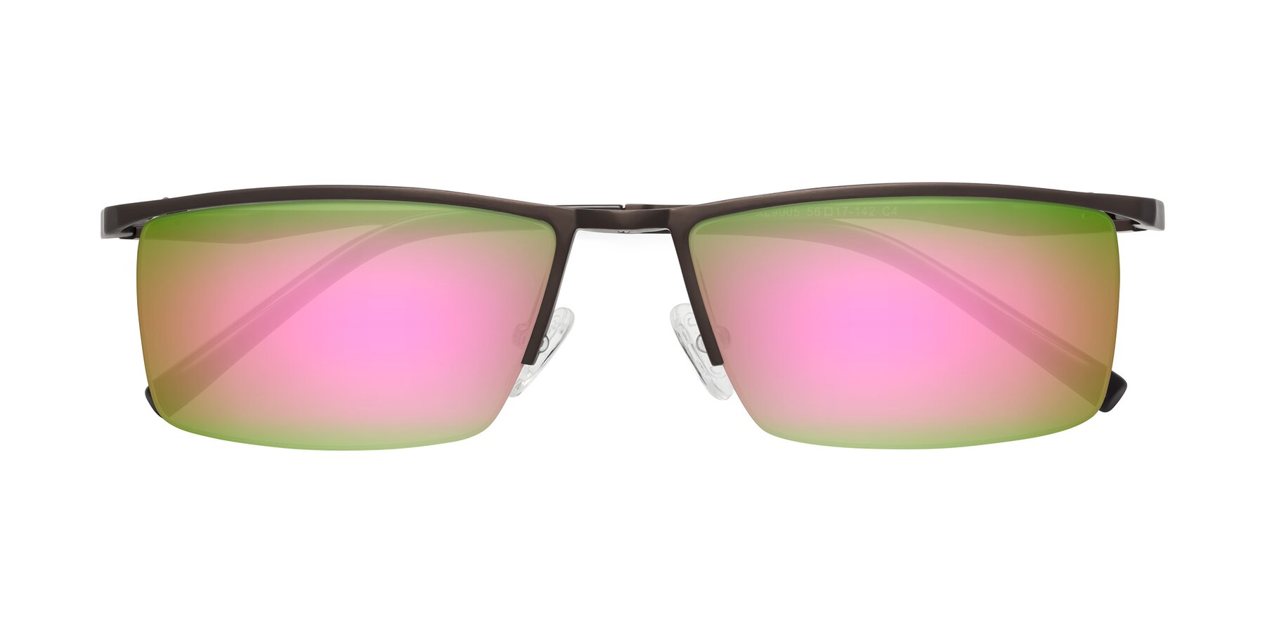 Folded Front of XL9005 in Coffee with Pink Mirrored Lenses