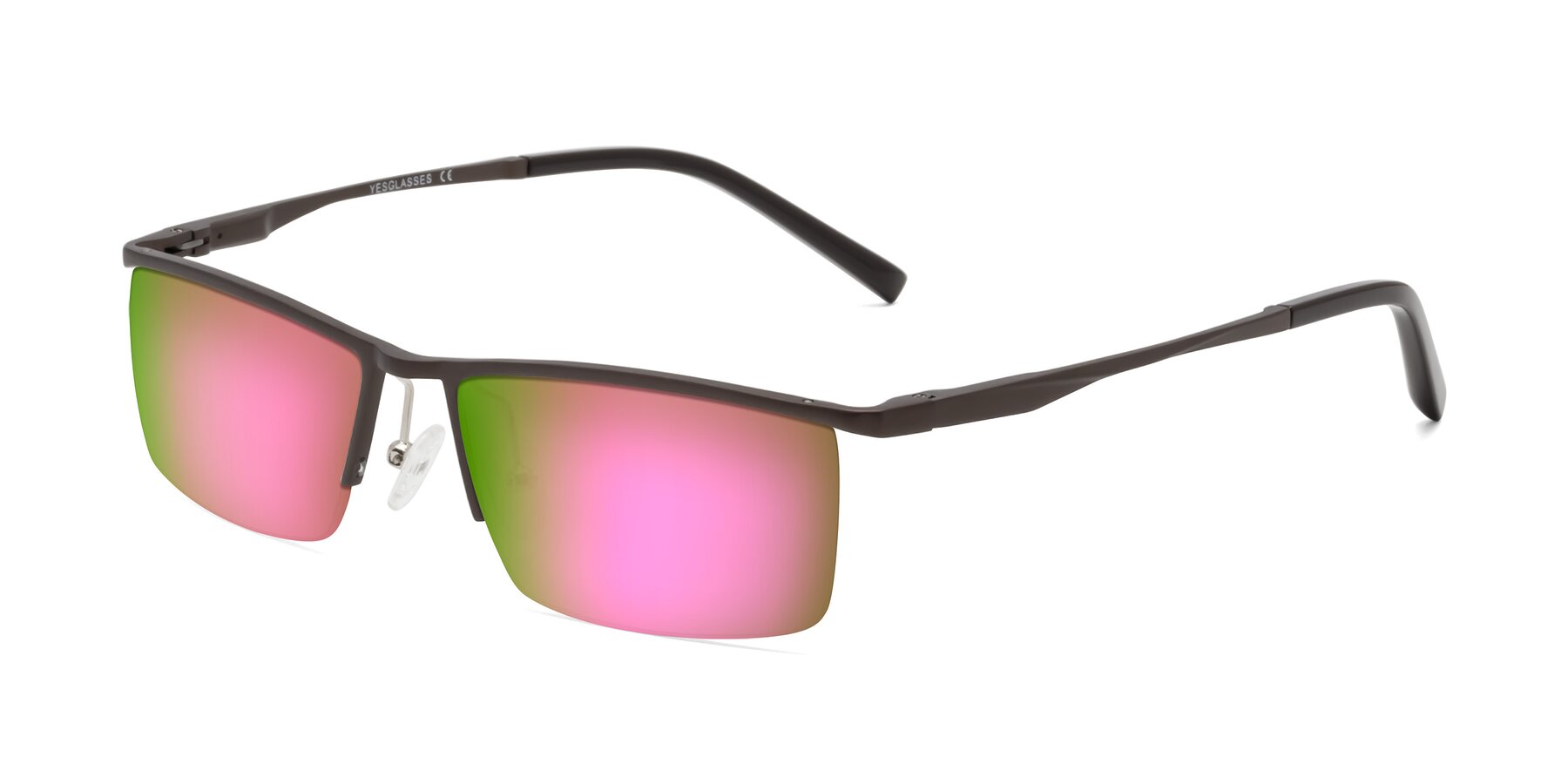 Angle of XL9005 in Coffee with Pink Mirrored Lenses