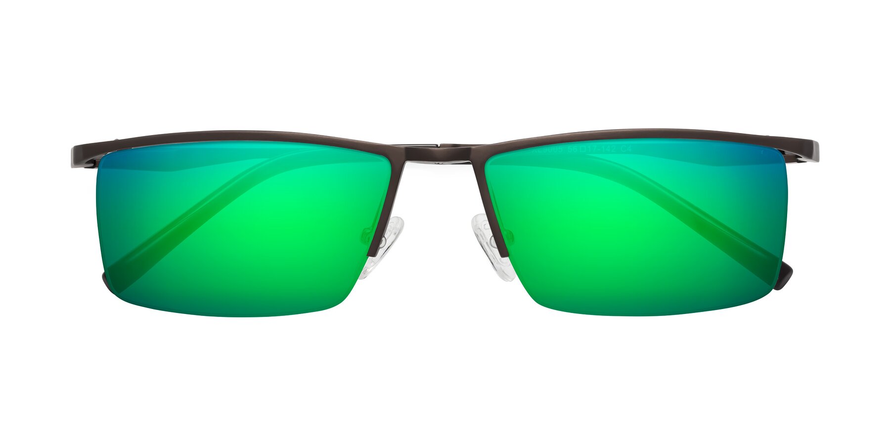 Folded Front of XL9005 in Coffee with Green Mirrored Lenses