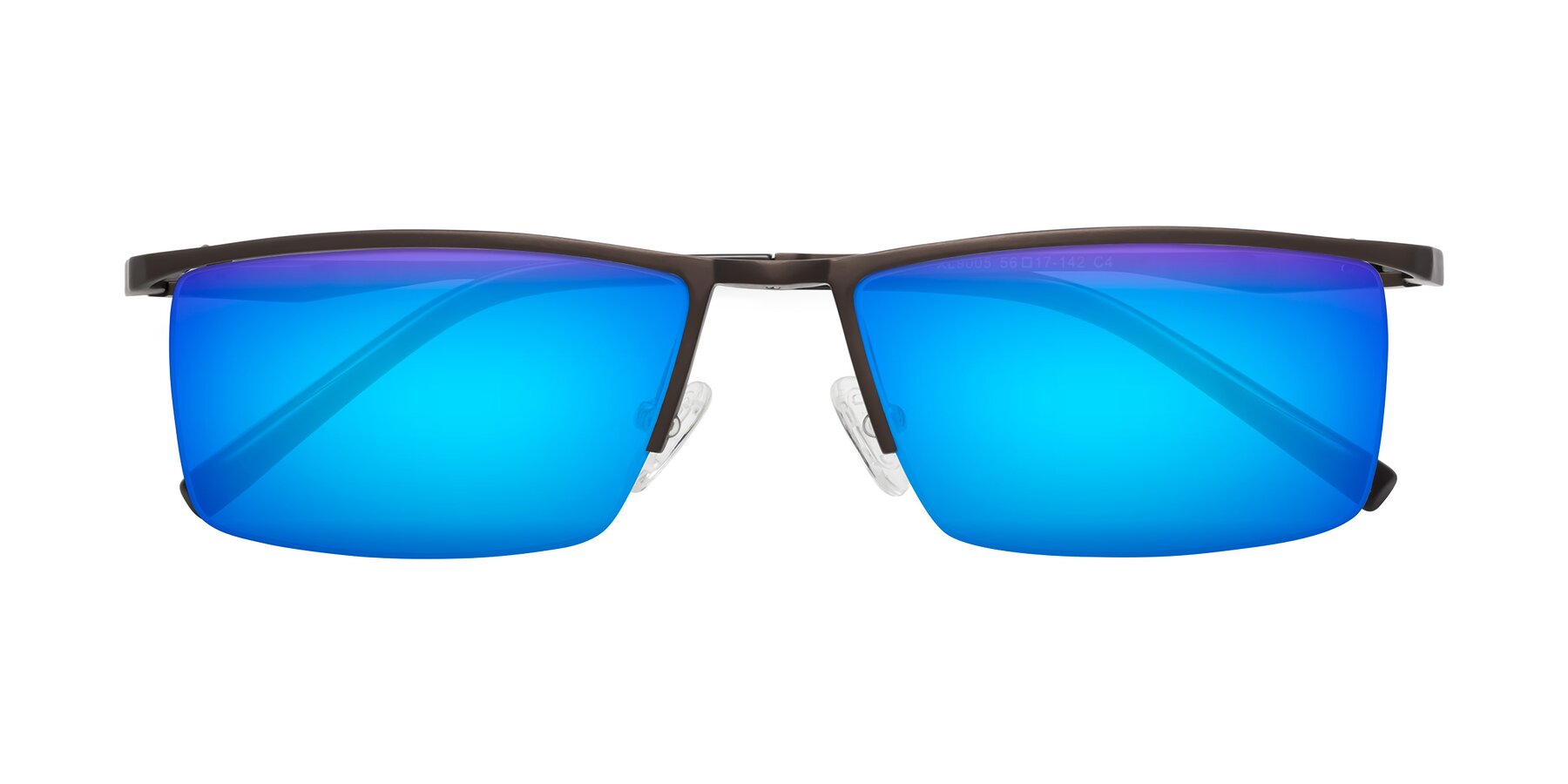 Folded Front of XL9005 in Coffee with Blue Mirrored Lenses