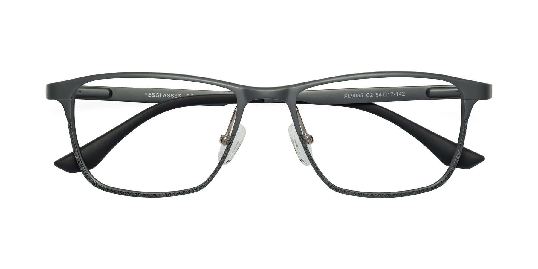 Folded Front of XL9035 in Gunmetal with Clear Blue Light Blocking Lenses