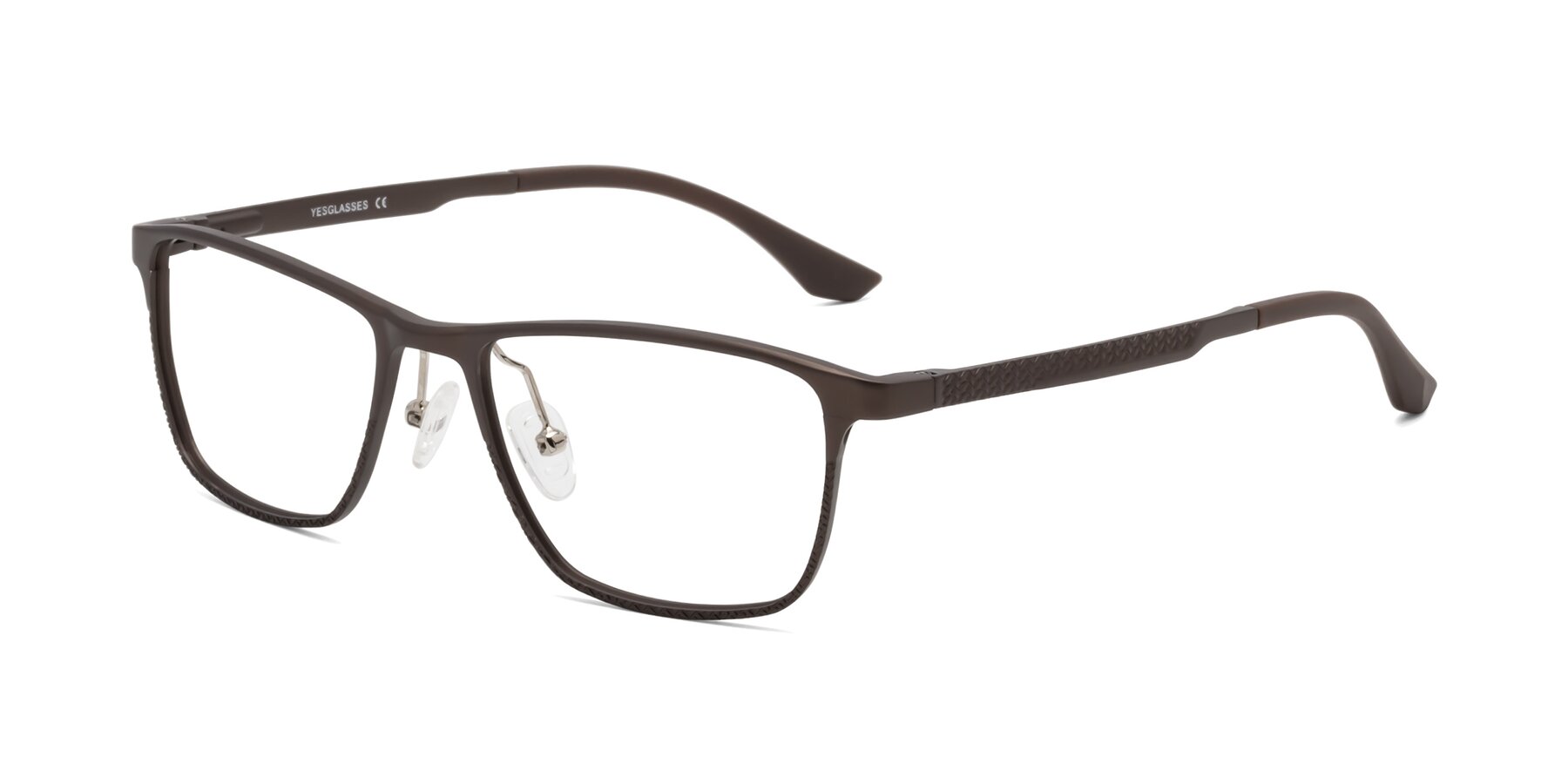 Angle of XL9035 in Coffee with Clear Reading Eyeglass Lenses