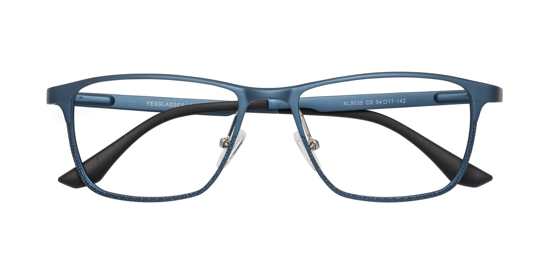 Folded Front of XL9035 in Blue with Clear Reading Eyeglass Lenses