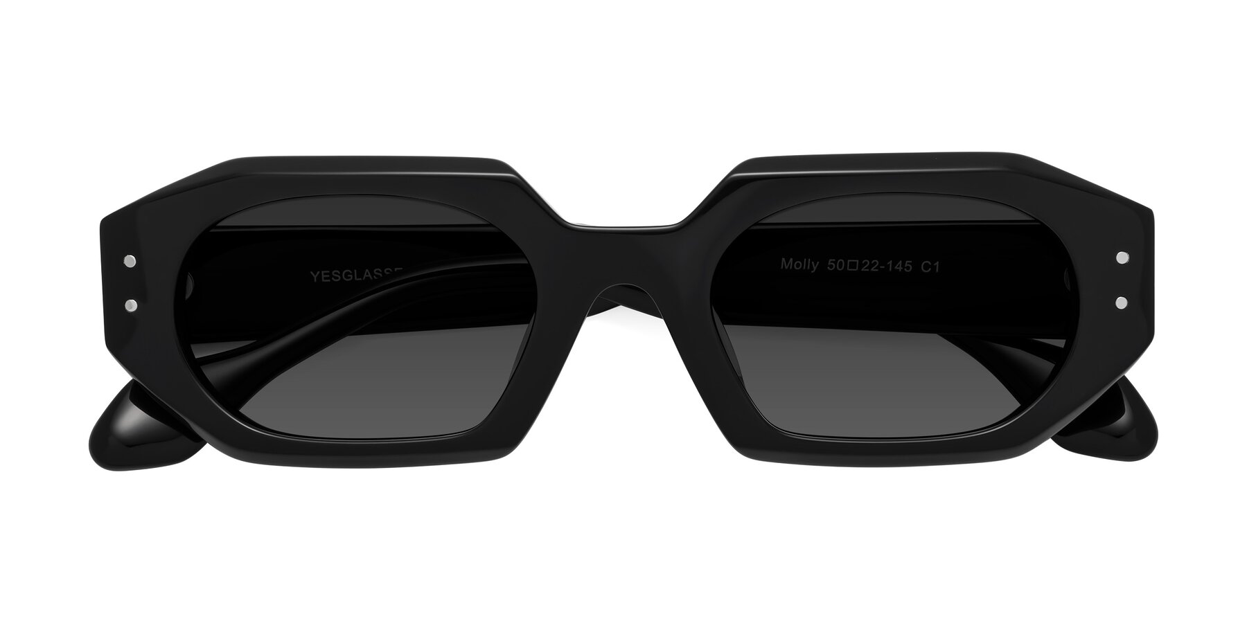 Folded Front of Molly in Black with Gray Tinted Lenses