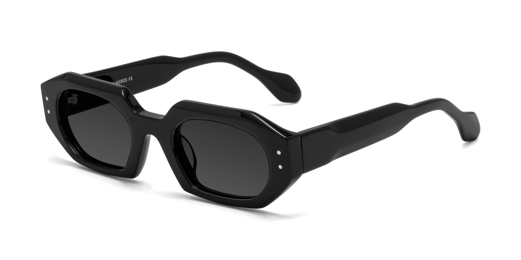 Angle of Molly in Black with Gray Tinted Lenses