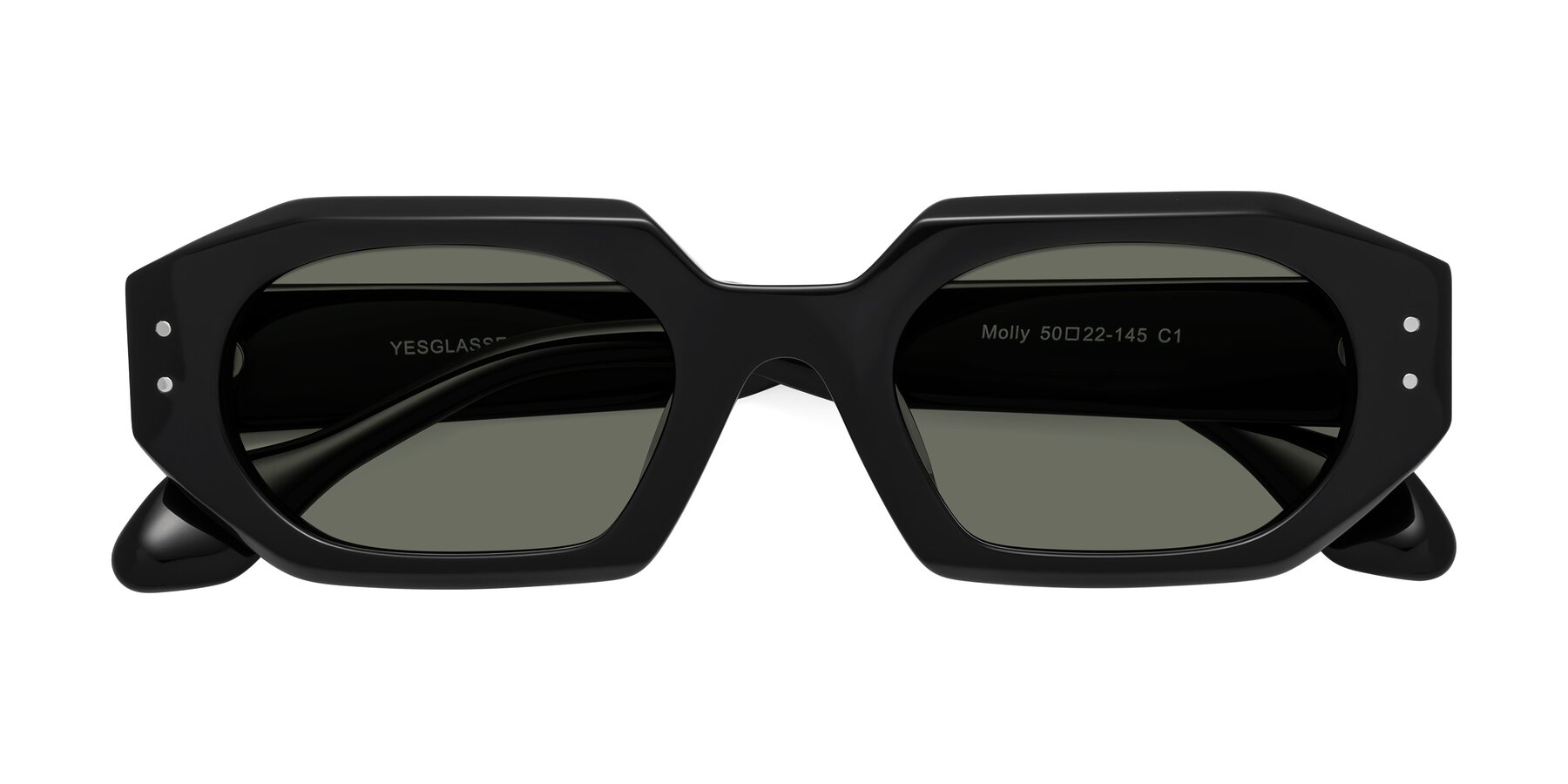 Folded Front of Molly in Black with Gray Polarized Lenses