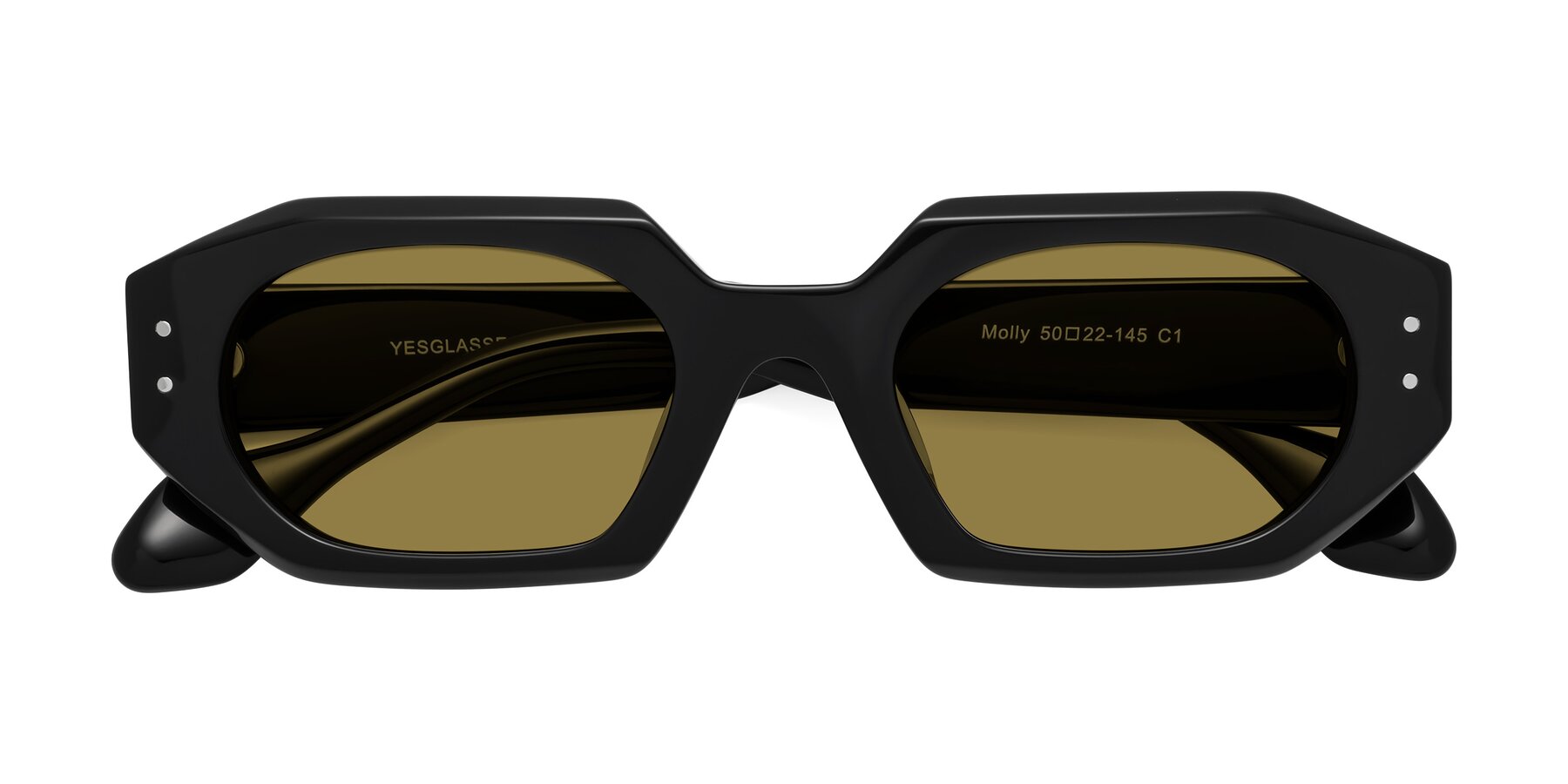 Folded Front of Molly in Black with Brown Polarized Lenses