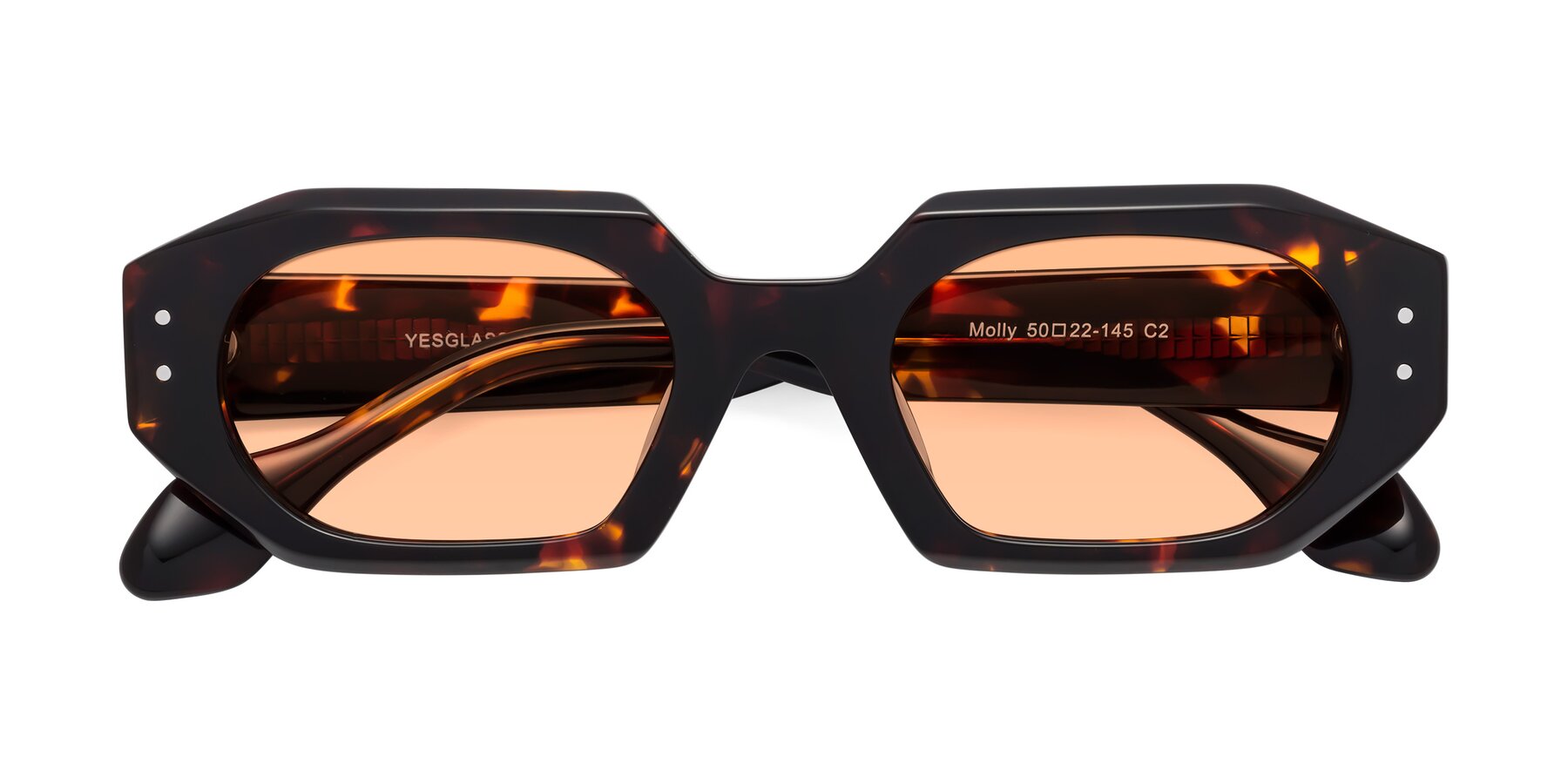 Folded Front of Molly in Tortoise with Light Orange Tinted Lenses