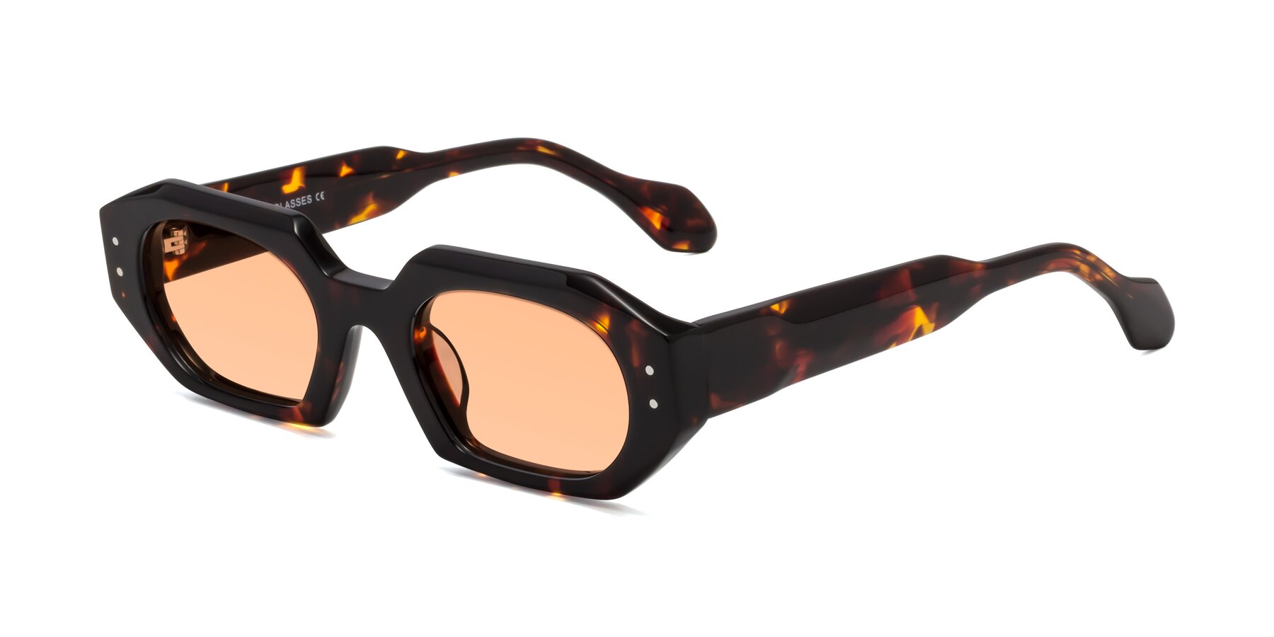 Angle of Molly in Tortoise with Light Orange Tinted Lenses