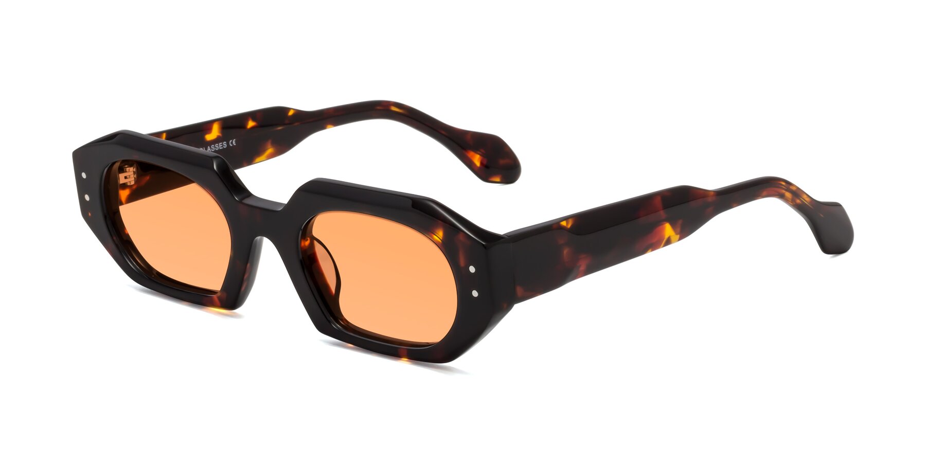 Angle of Molly in Tortoise with Medium Orange Tinted Lenses