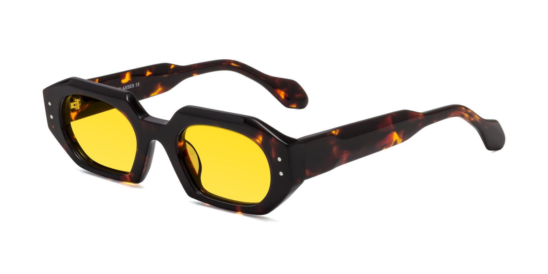 Angle of Molly in Tortoise with Yellow Tinted Lenses
