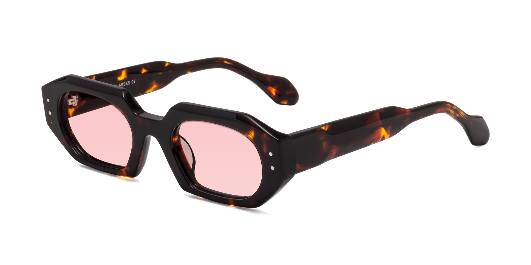 Angle of Molly in Tortoise with Light Garnet Tinted Lenses