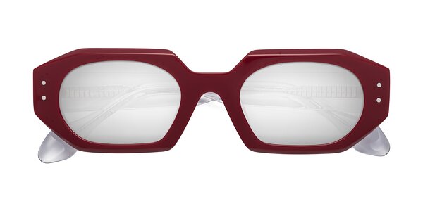 Front of Molly in Maroon / Clear