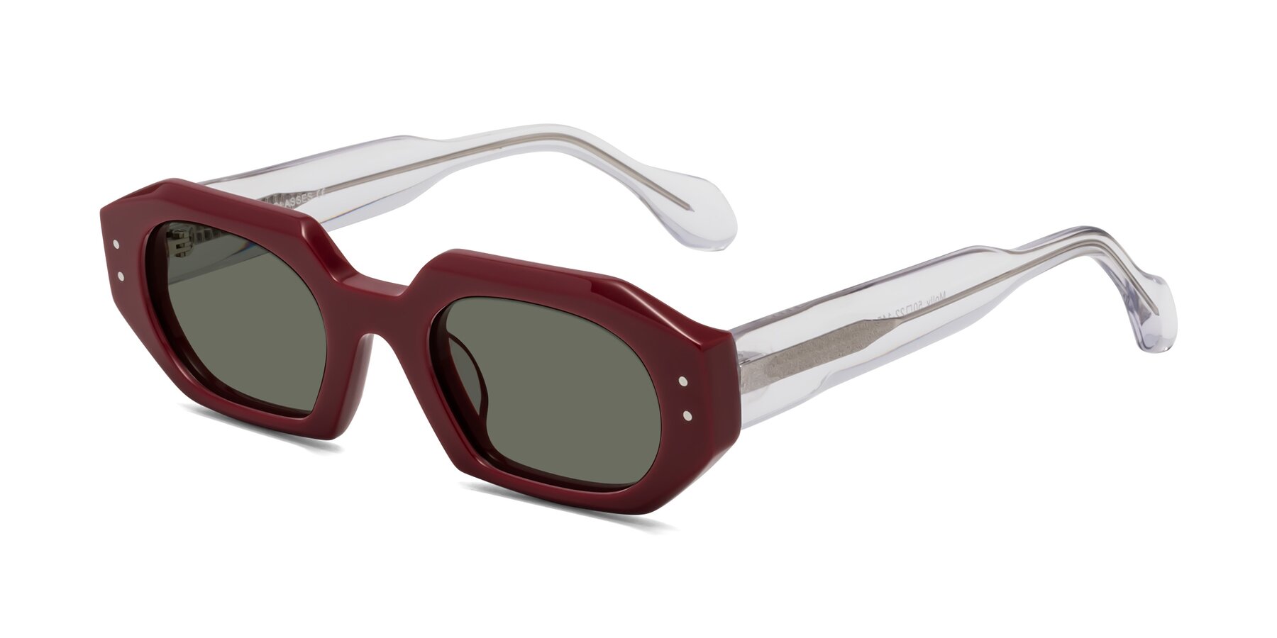 Angle of Molly in Maroon-Clear with Gray Polarized Lenses