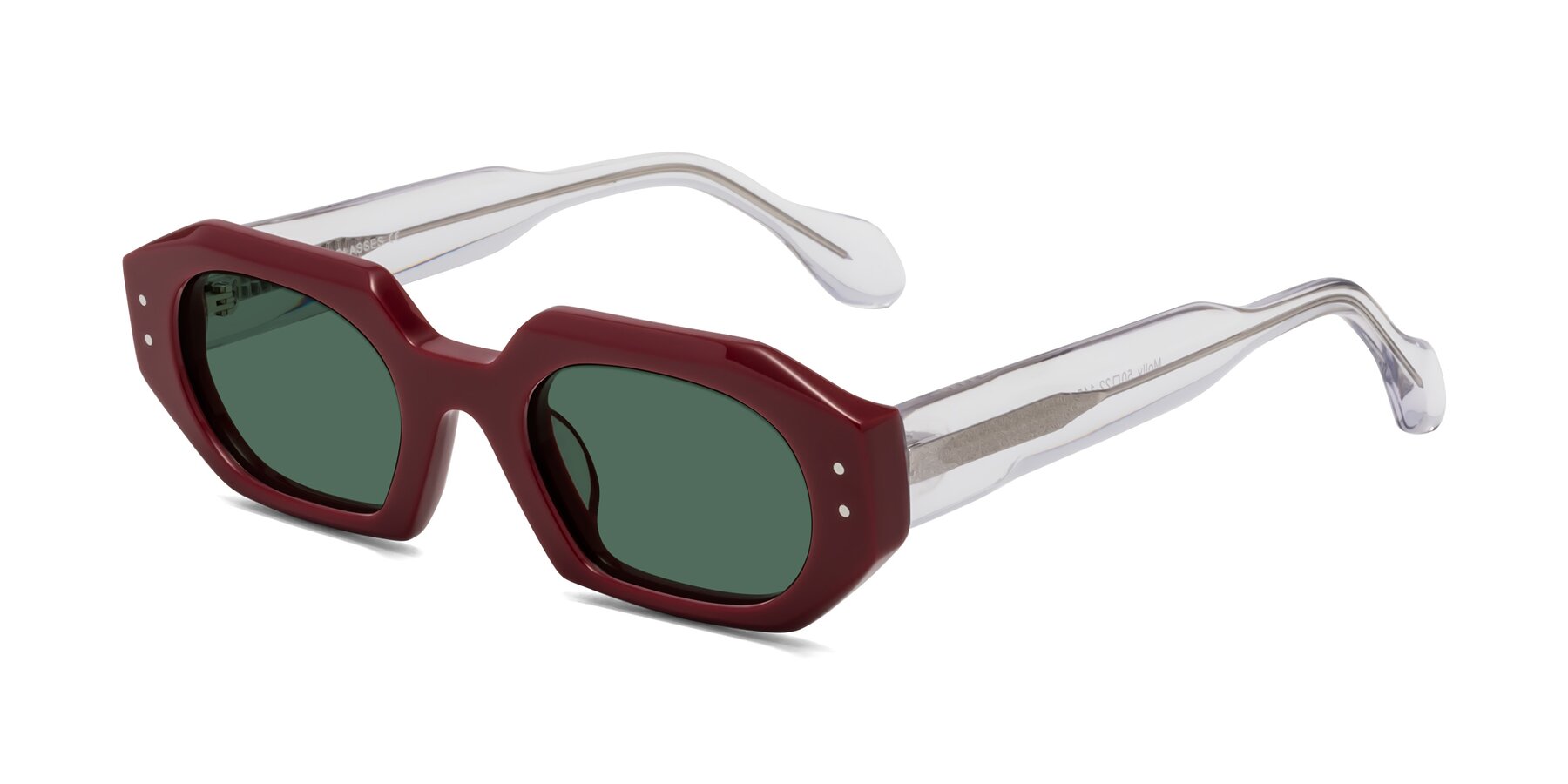 Angle of Molly in Maroon-Clear with Green Polarized Lenses