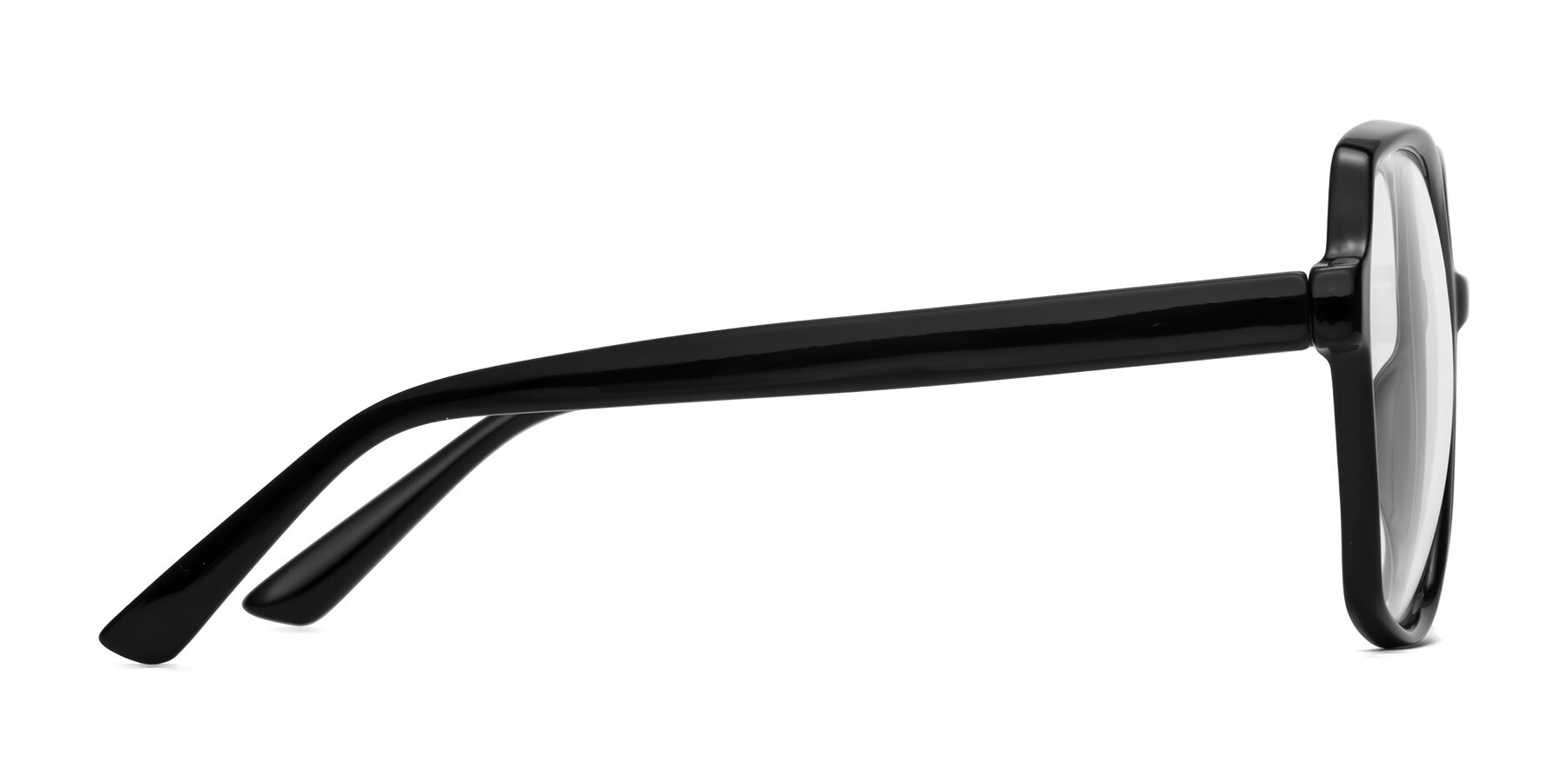Side of Kamana in Black with Clear Blue Light Blocking Lenses