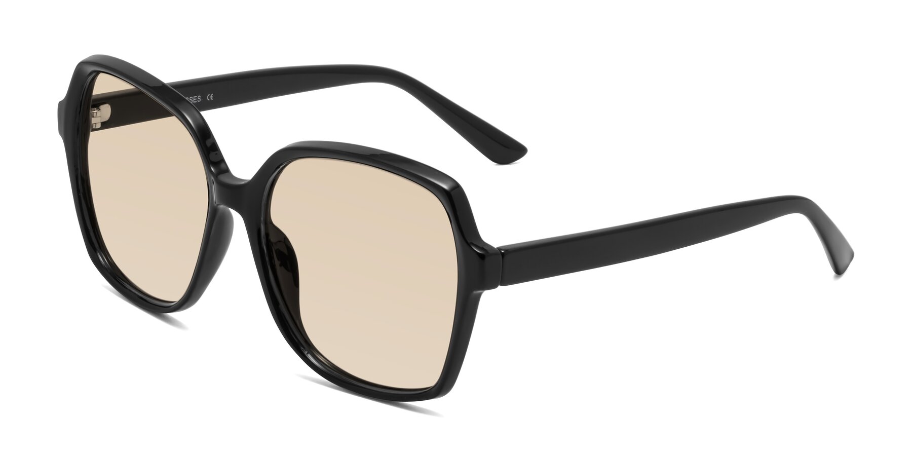 Angle of Kamana in Black with Light Brown Tinted Lenses