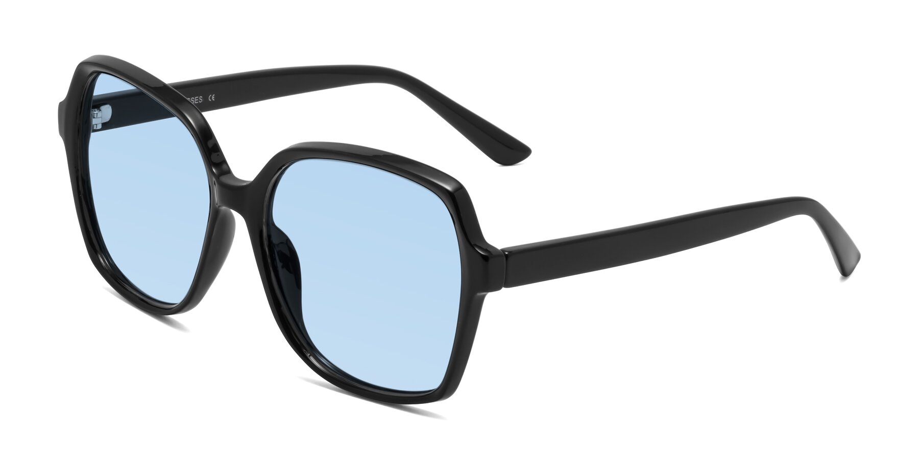 Angle of Kamana in Black with Light Blue Tinted Lenses