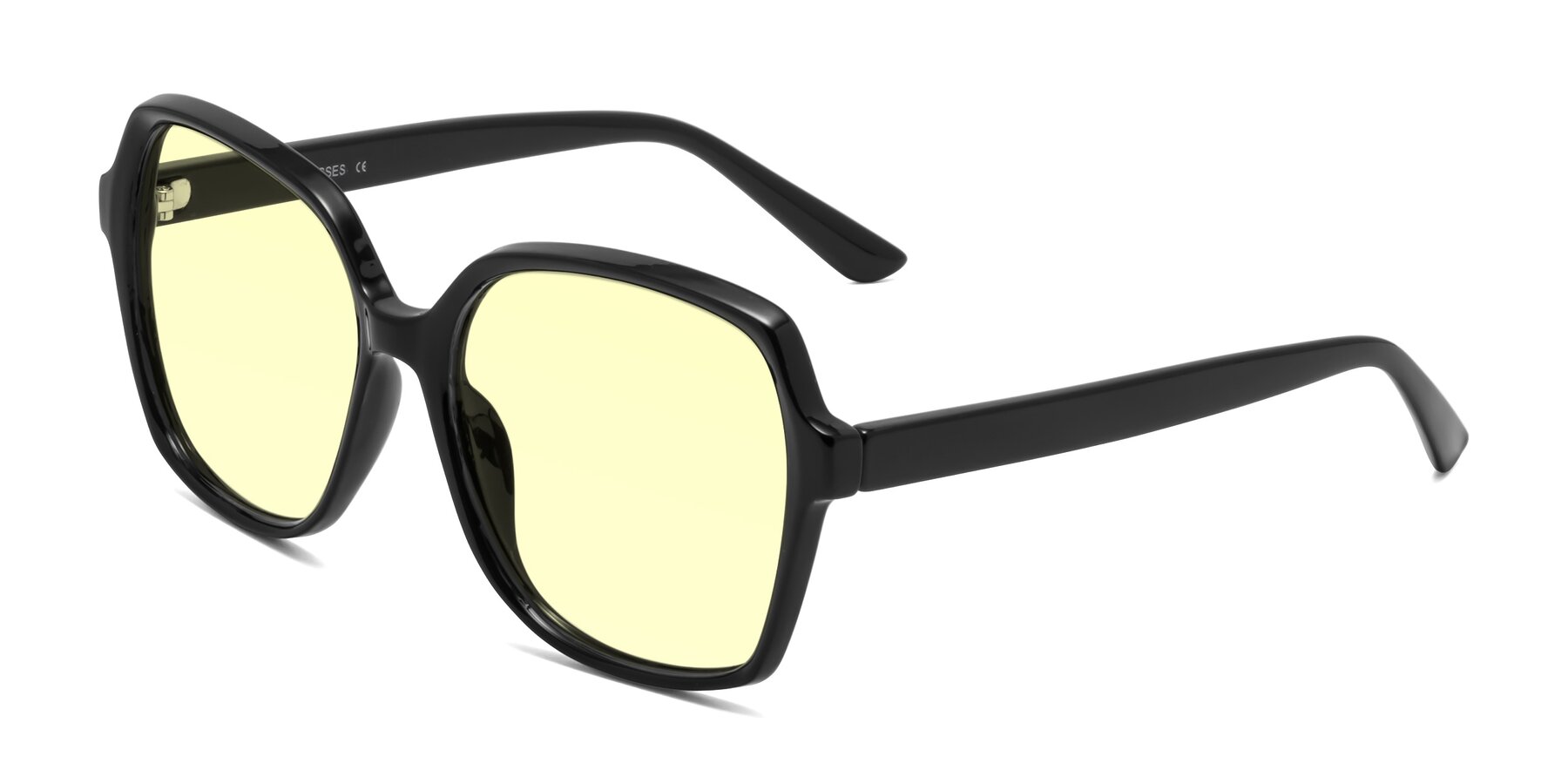 Angle of Kamana in Black with Light Yellow Tinted Lenses