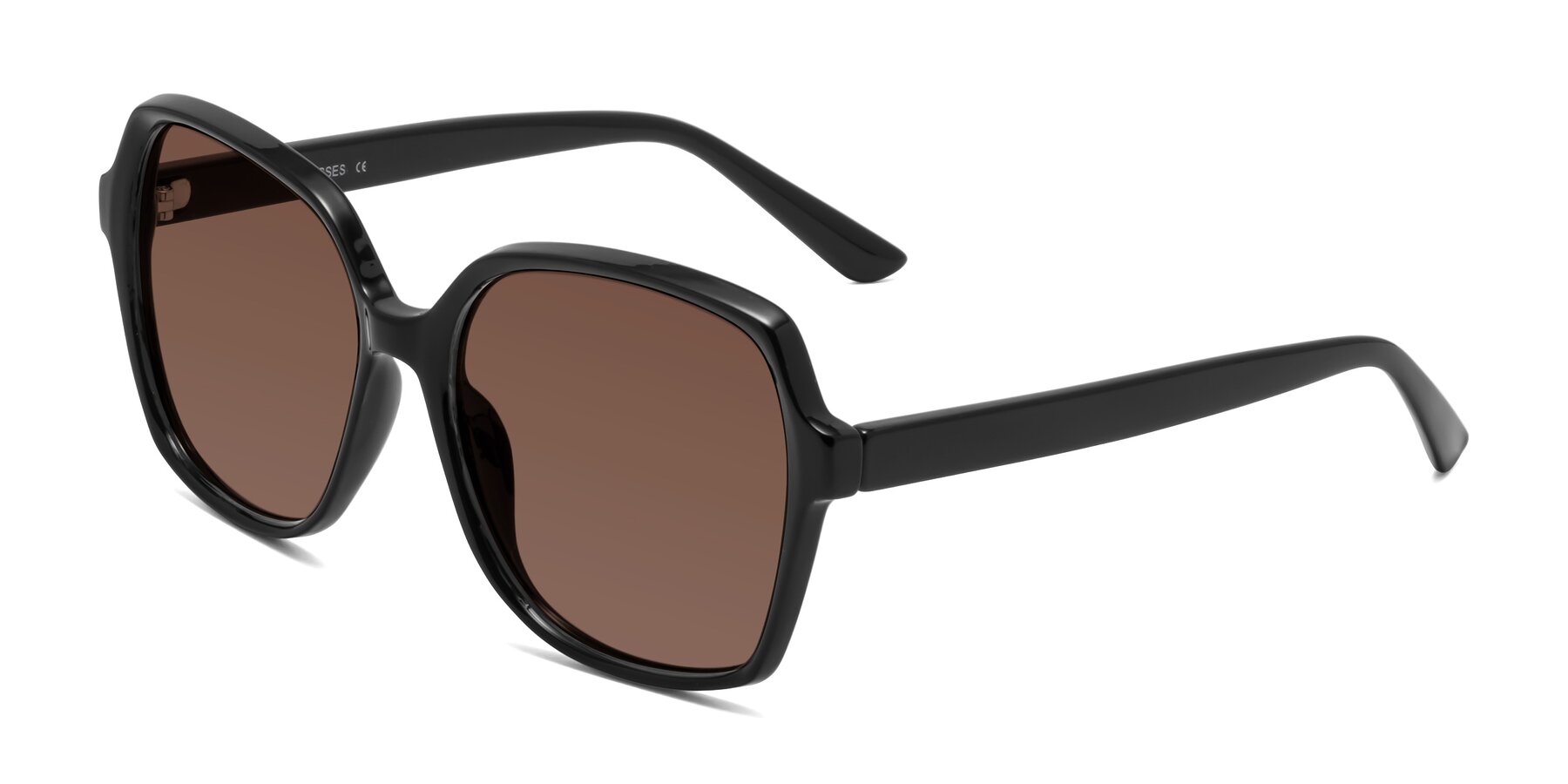 Angle of Kamana in Black with Brown Tinted Lenses