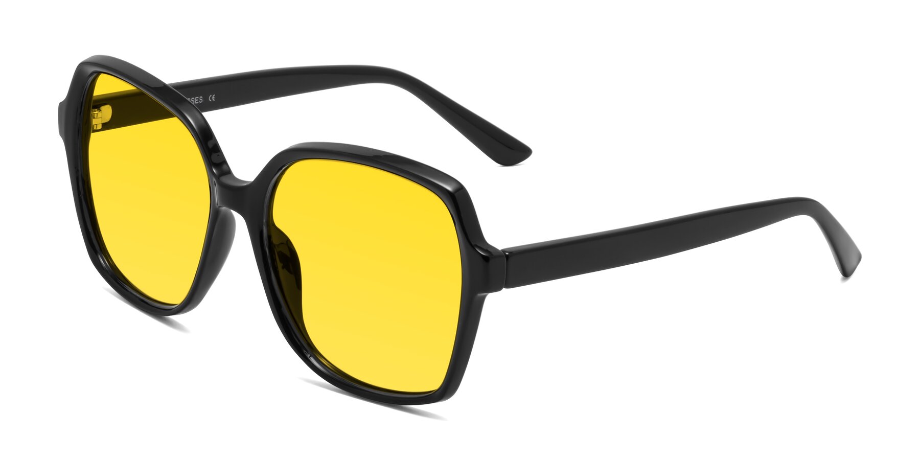 Angle of Kamana in Black with Yellow Tinted Lenses