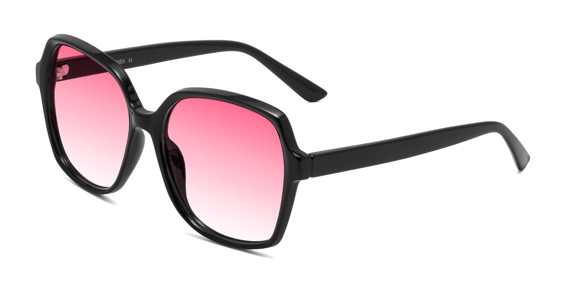 Angle of Kamana in Black with Pink Gradient Lenses