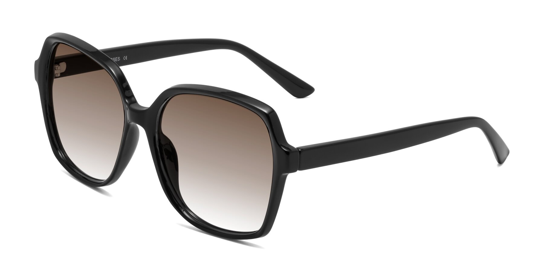 Angle of Kamana in Black with Brown Gradient Lenses