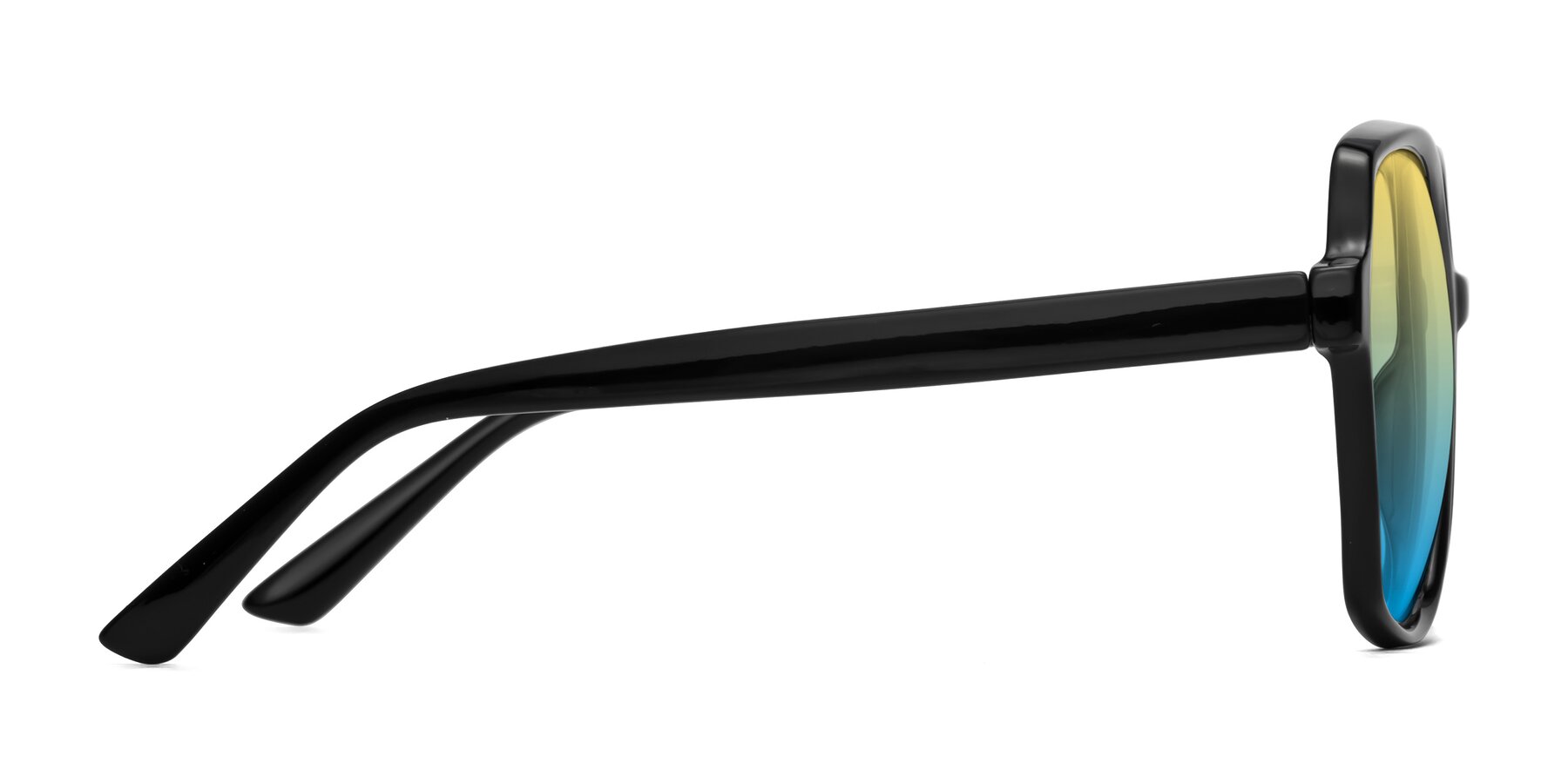 Side of Kamana in Black with Yellow / Blue Gradient Lenses