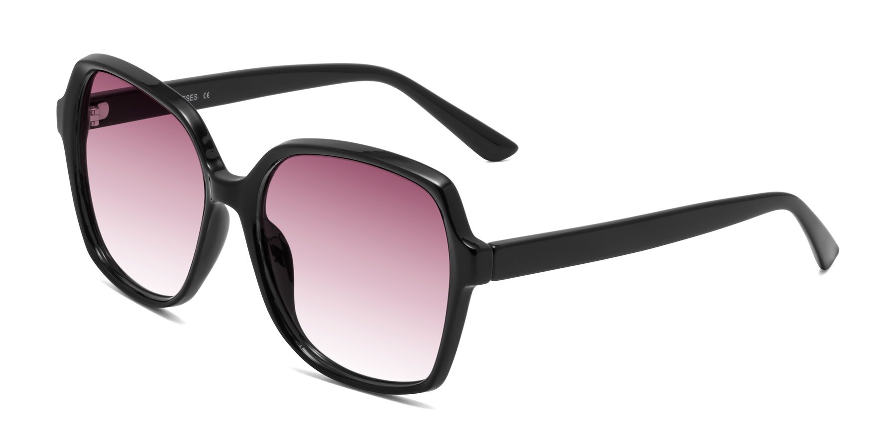 Angle of Kamana in Black with Wine Gradient Lenses