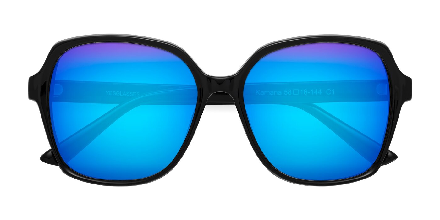 Kamana - Black Flash Mirrored Sunglasses