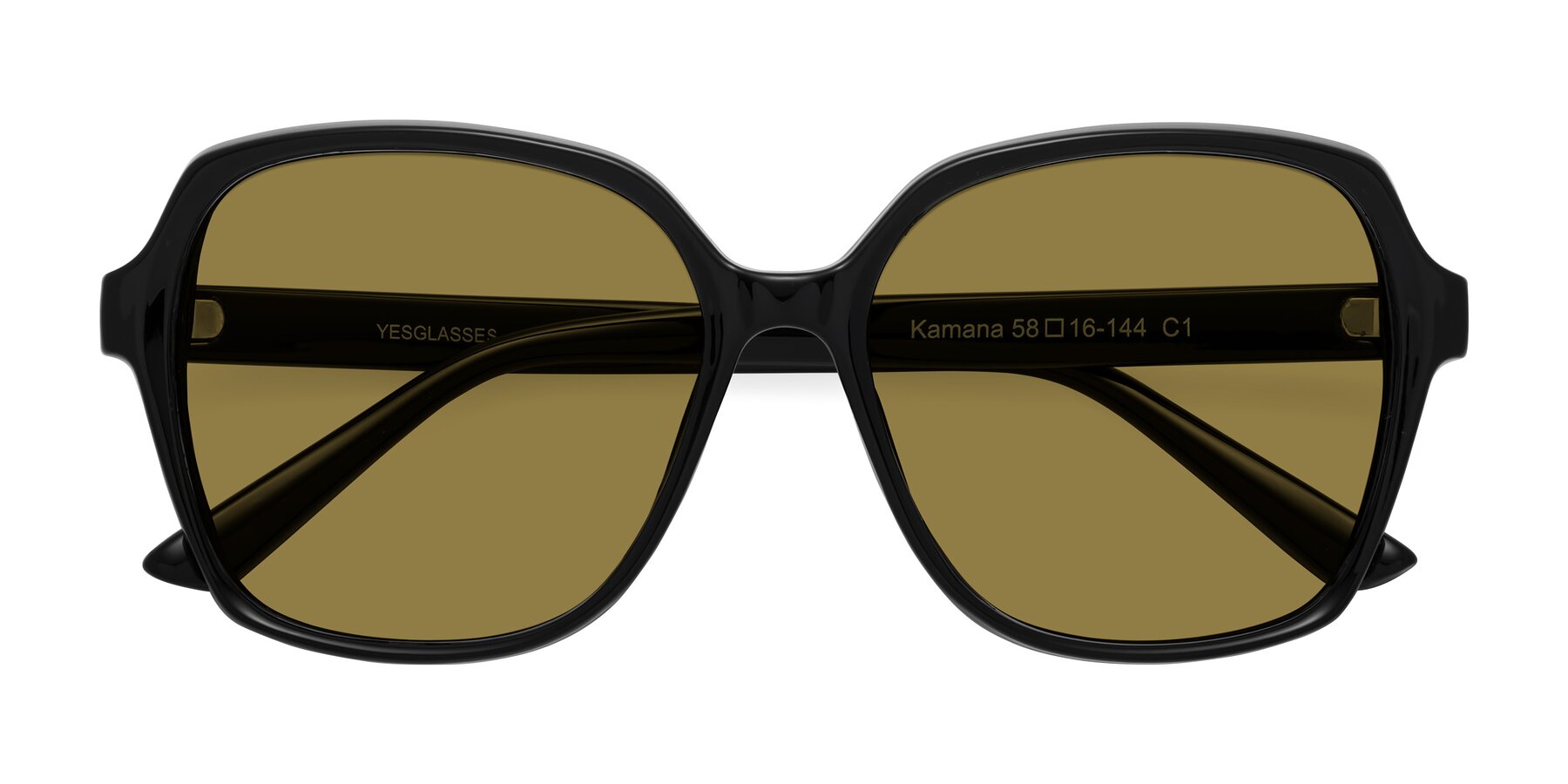 Folded Front of Kamana in Black with Brown Polarized Lenses