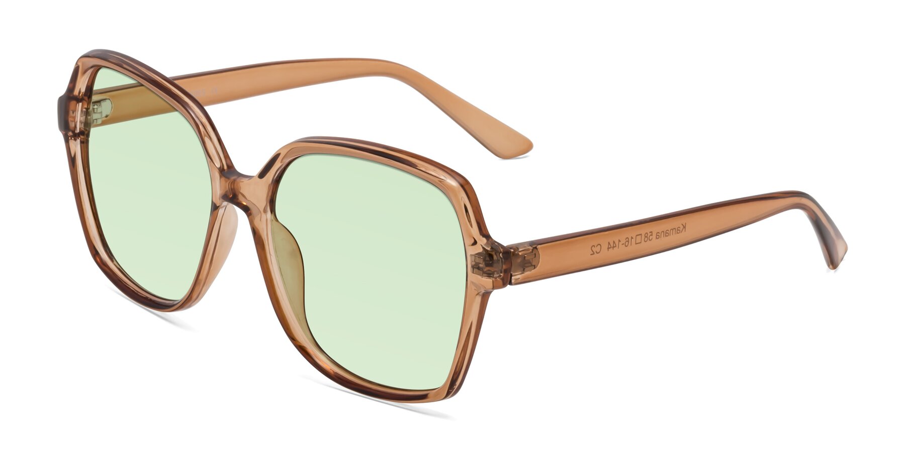 Angle of Kamana in Light Brown with Light Green Tinted Lenses